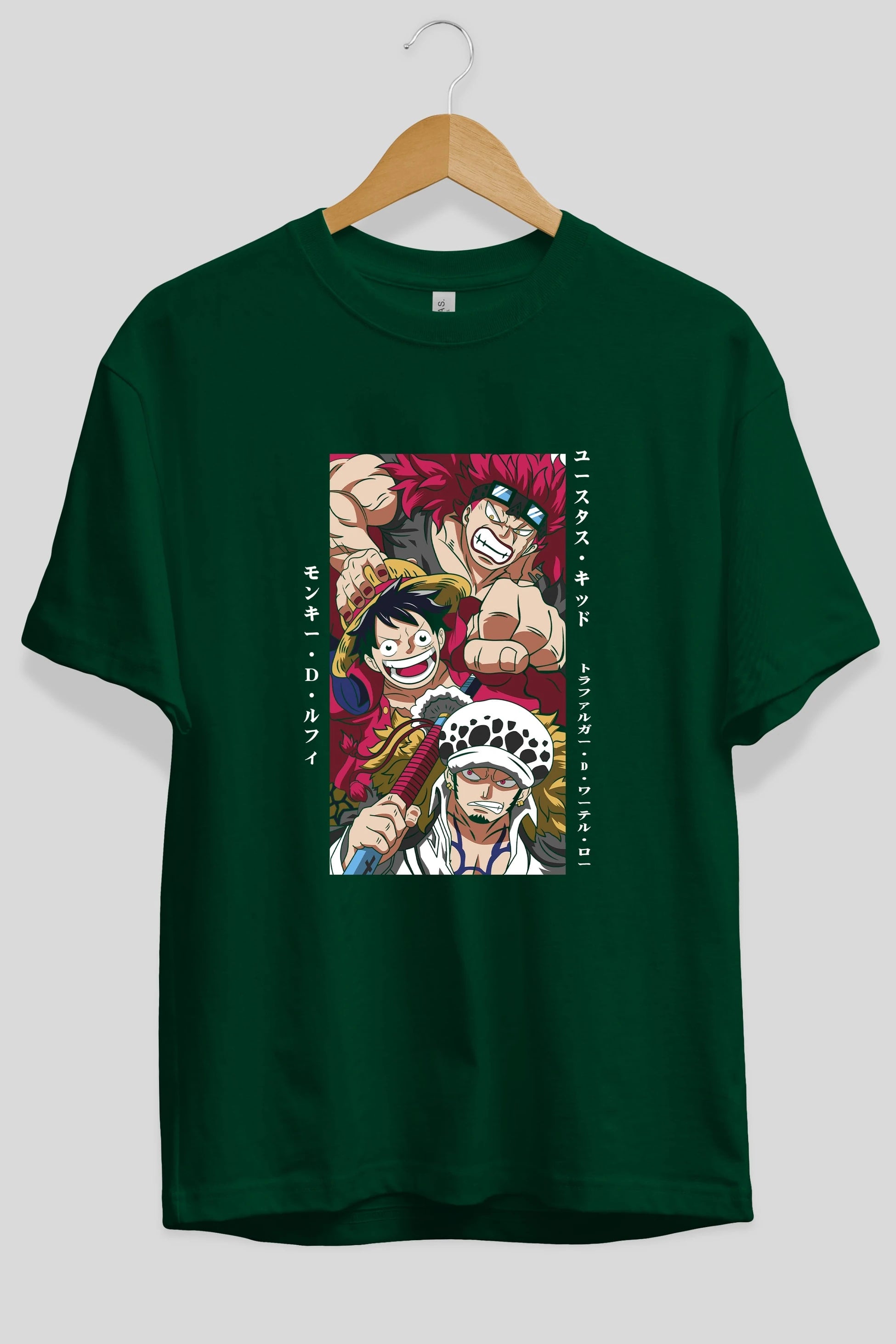 SUPER NOVAS one piece Anime Ön Baskılı Oversize t-shirt %100 pamuk Erkek Kadın Unisex