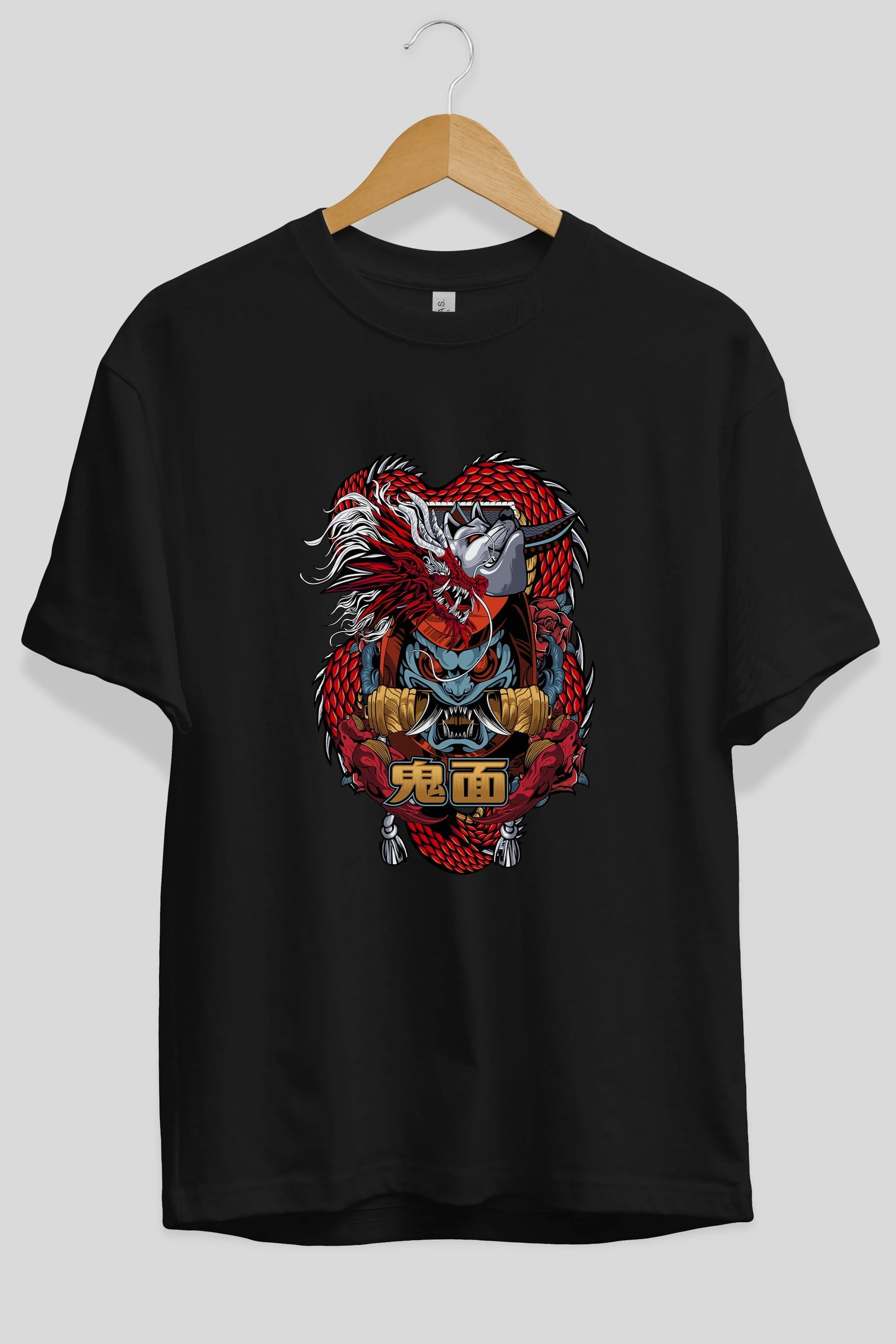 TRIBAL Anime Ön Baskılı Oversize t-shirt %100 pamuk Erkek Kadın Unisex