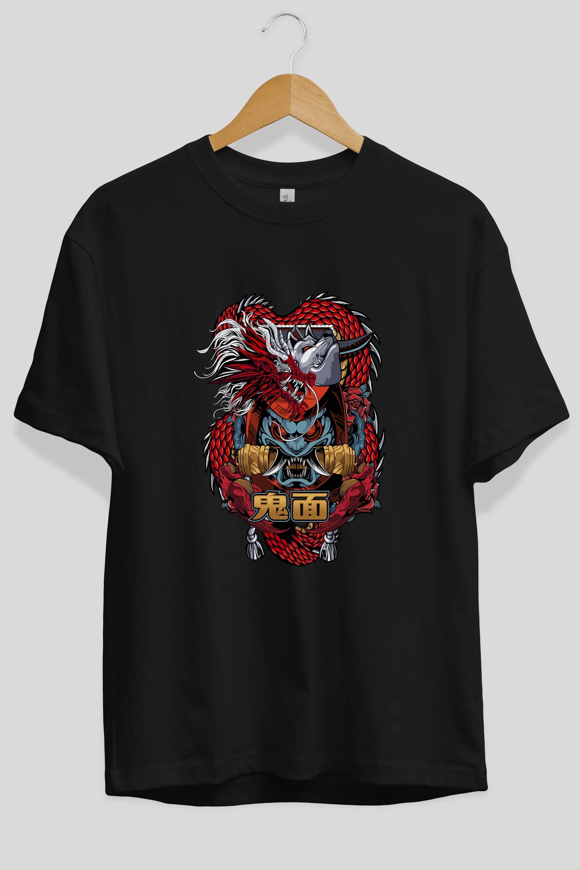 TRIBAL Anime Ön Baskılı Oversize t-shirt %100 pamuk Erkek Kadın Unisex