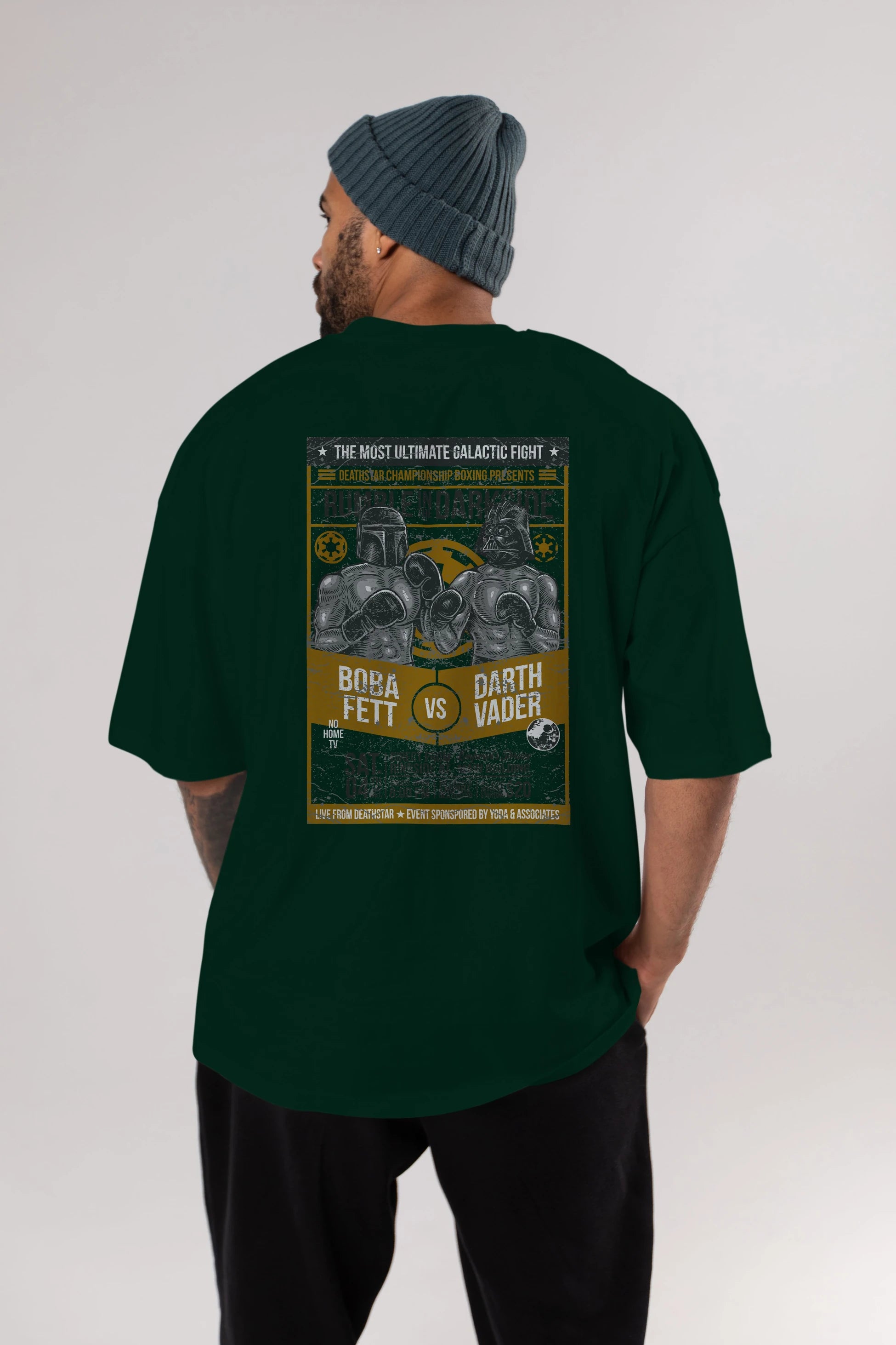 Rumble In The Darkside Arka Baskılı Oversize t-shirt Erkek Kadın Unisex %100 Pamuk