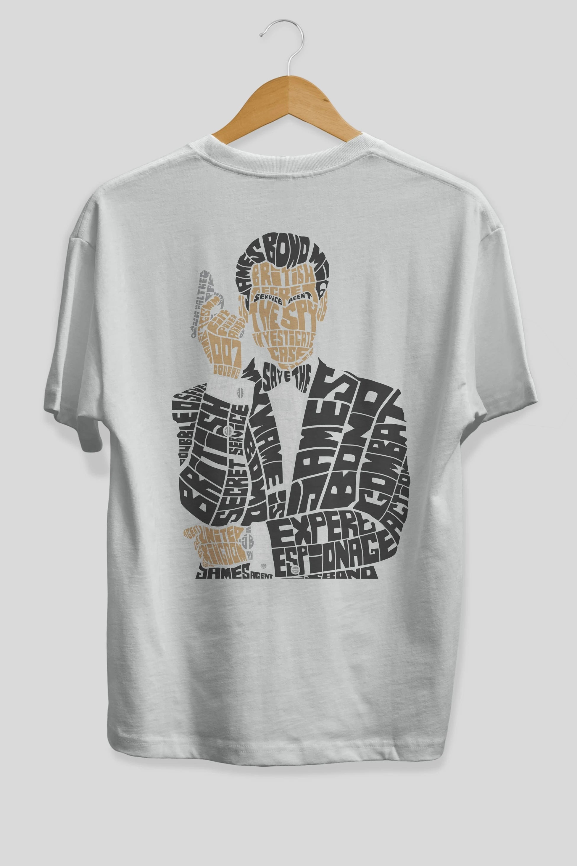 James Bond Arka Baskılı Oversize t-shirt %100 pamuk Erkek Kadın Unisex