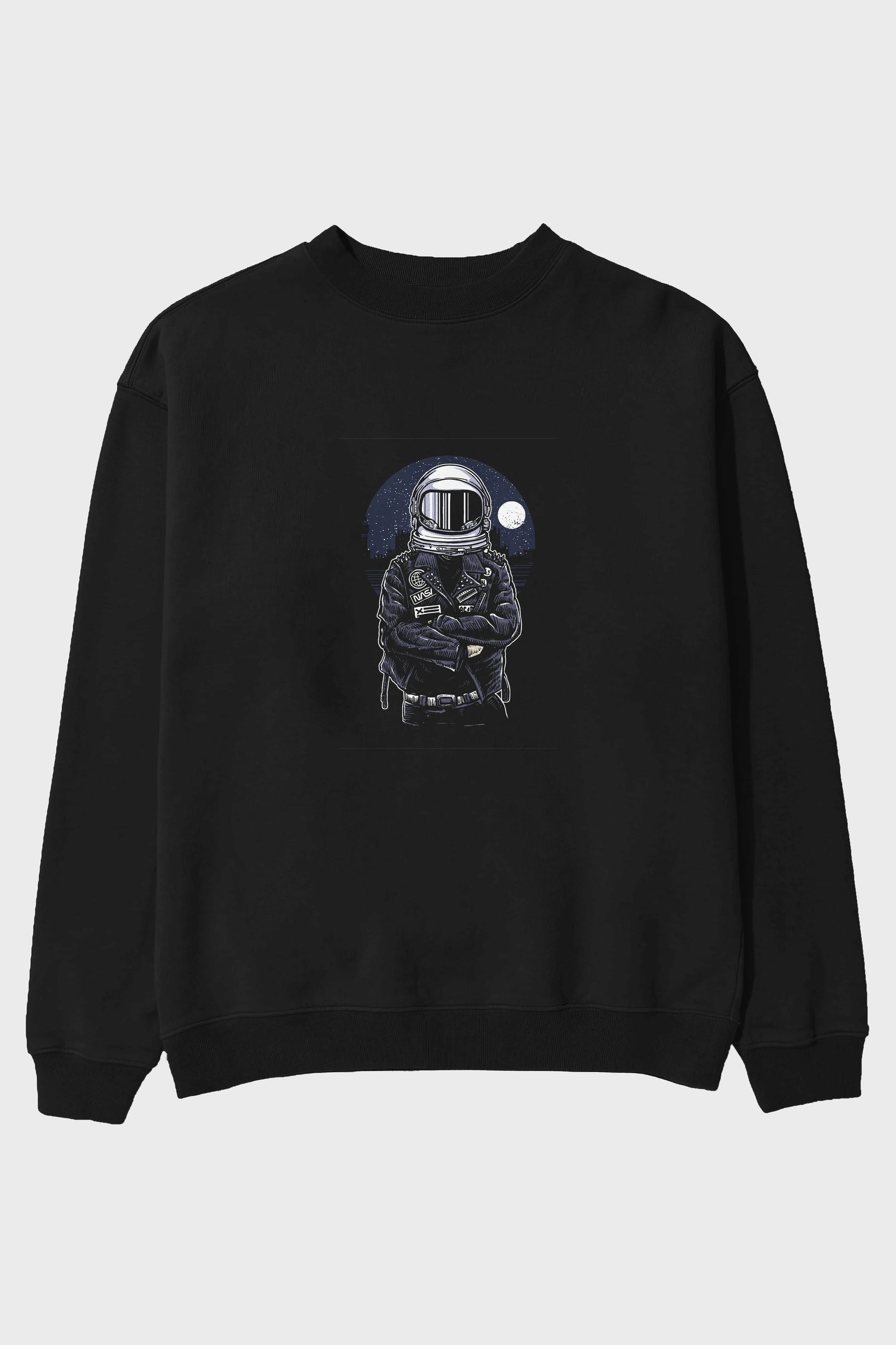Astronaut Rebel Ön Baskılı Oversize Sweatshirt Erkek Kadın Unisex