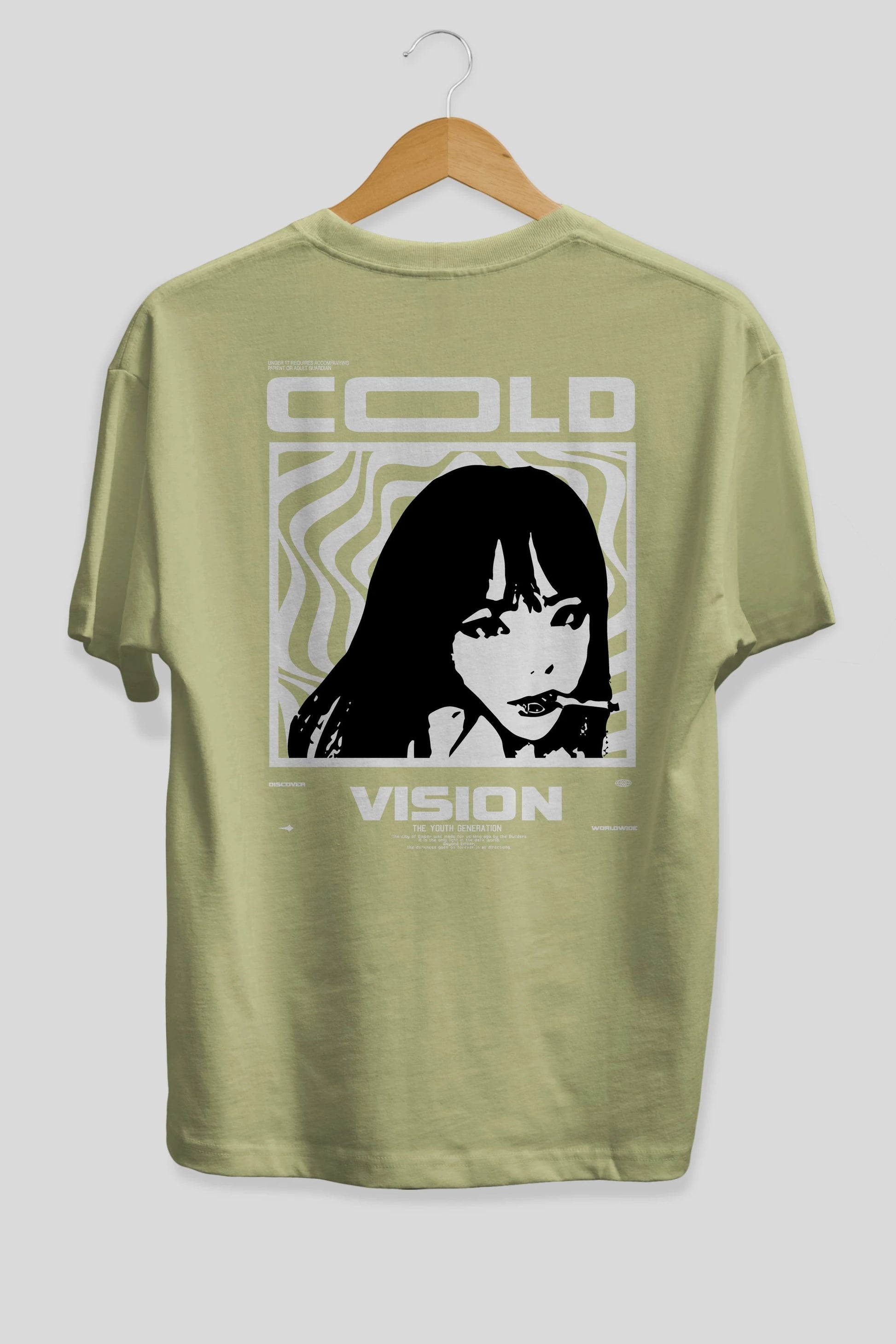 Cold Vision Arka Baskılı Oversize t-shirt Erkek Kadın Unisex