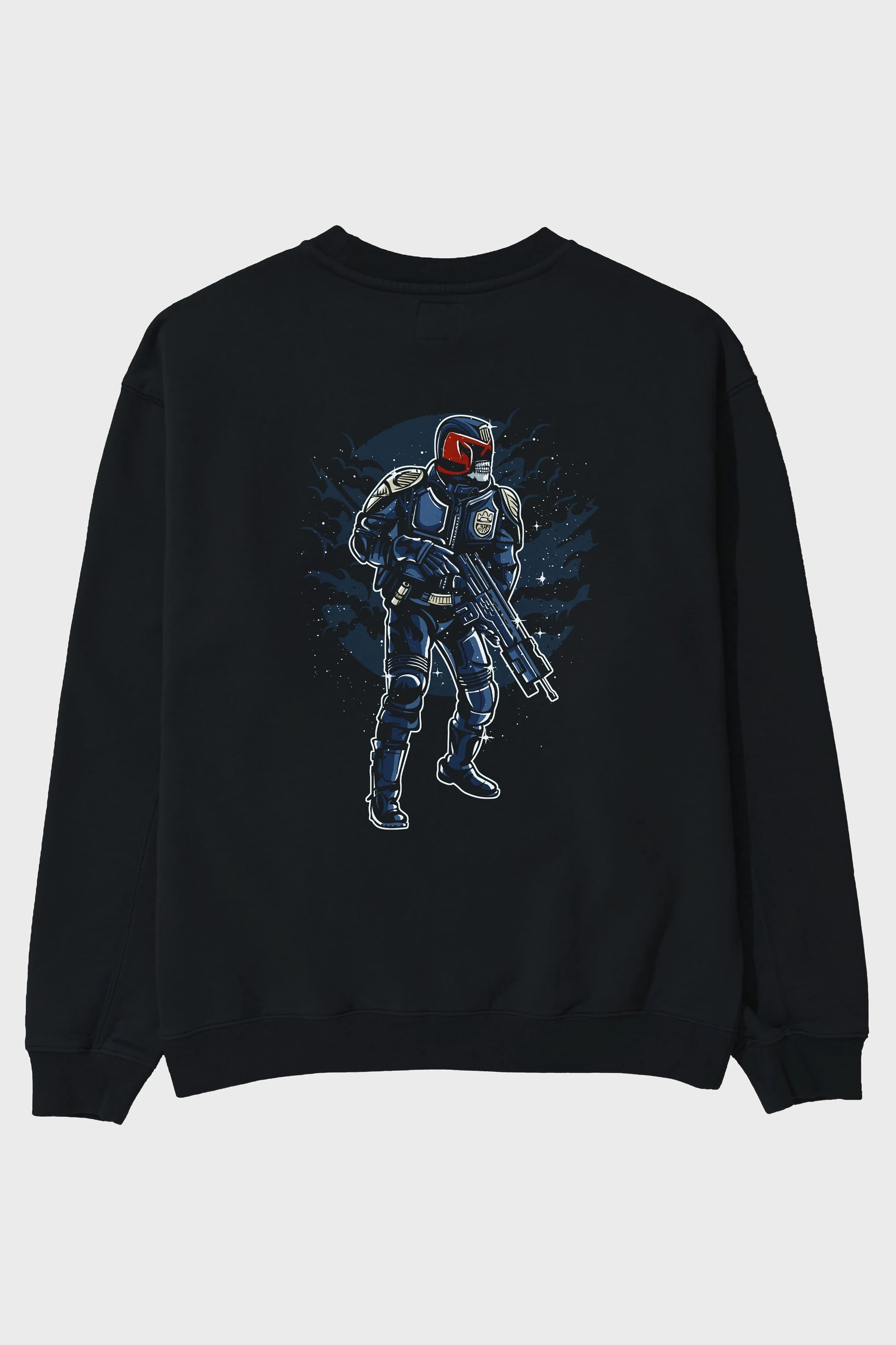 Judge Skull Arka Baskılı Oversize Sweatshirt Erkek Kadın Unisex