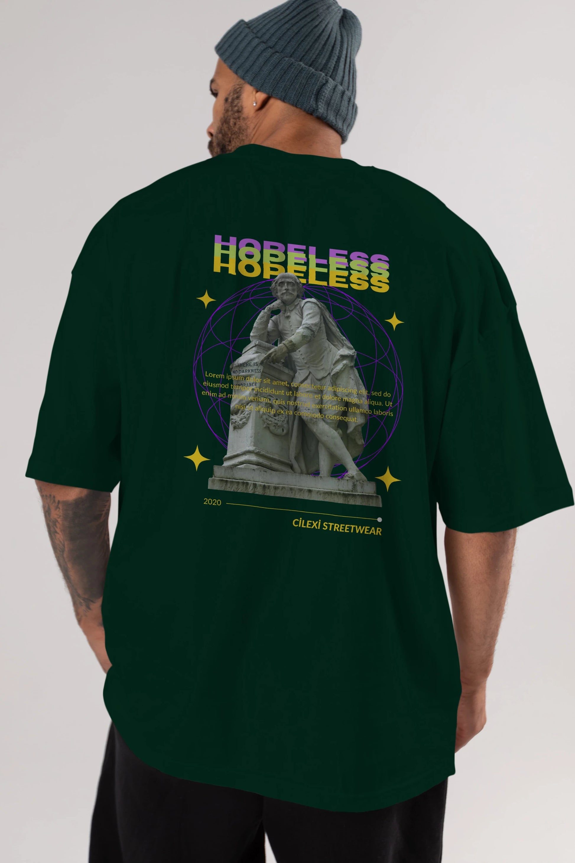 Hopeless Arka Baskılı Oversize t-shirt Erkek Kadın Unisex