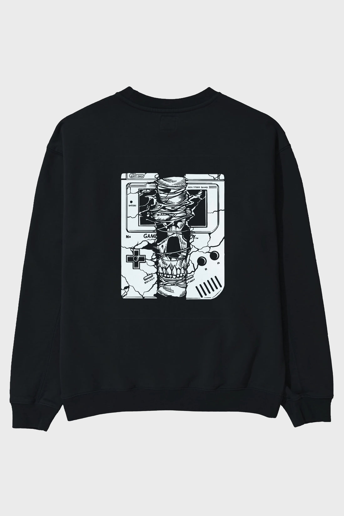 Gameboy Skull Arka Baskılı Oversize Sweatshirt Erkek Kadın Unisex