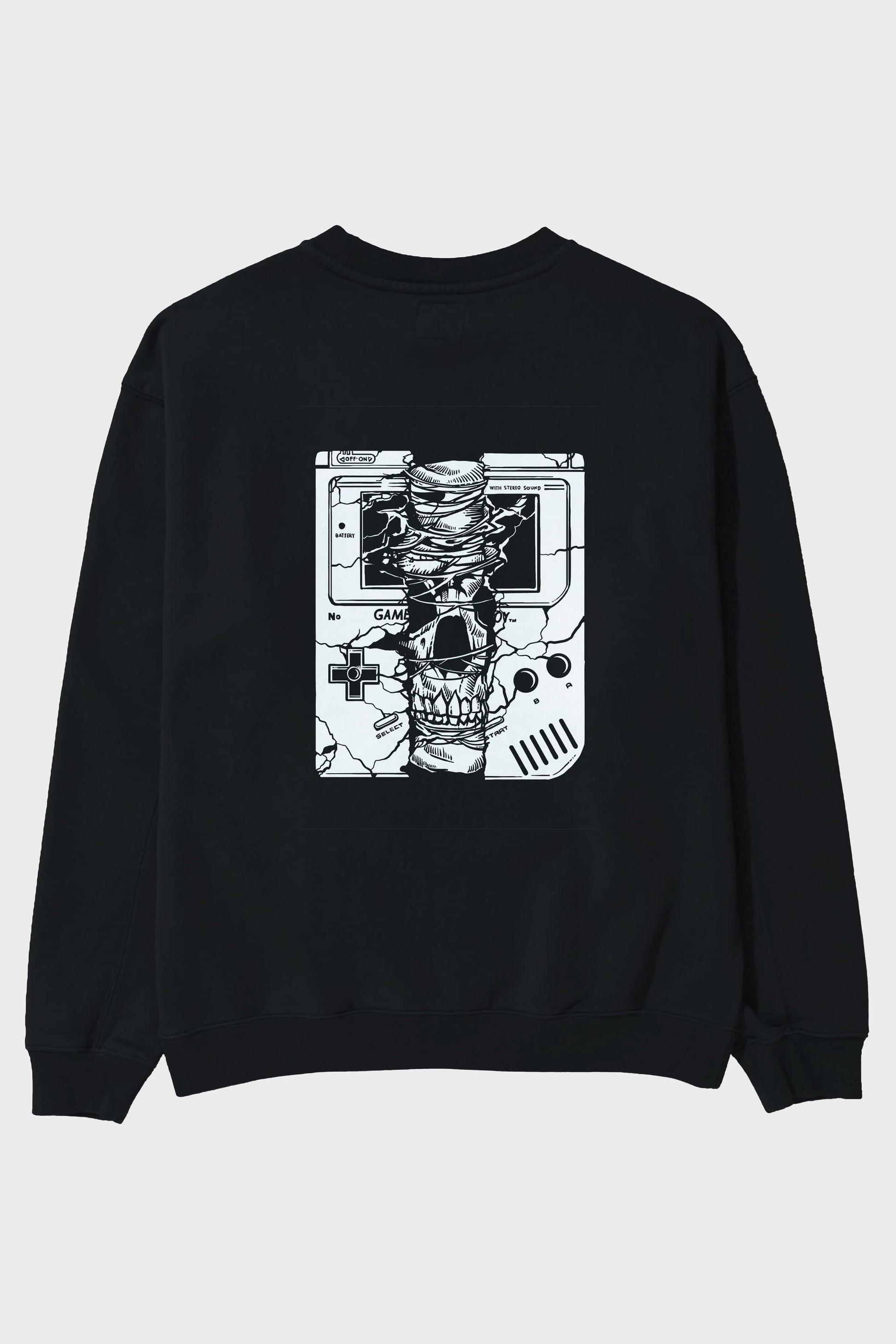 Gameboy Skull Arka Baskılı Oversize Sweatshirt Erkek Kadın Unisex