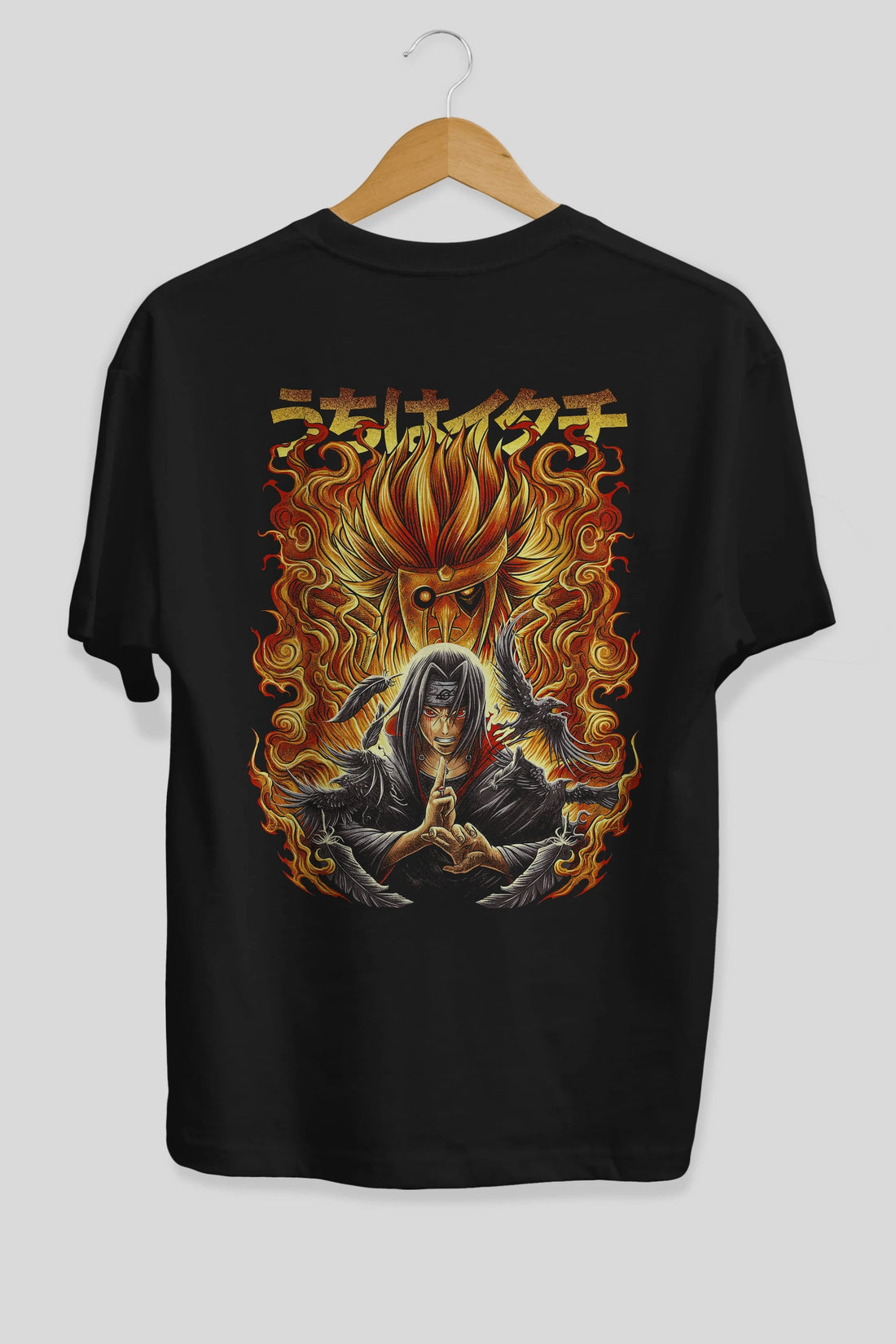 NARUTO ITACHI UCHIHA Anime Arka Baskılı Oversize t-shirt Erkek Kadın Unisex