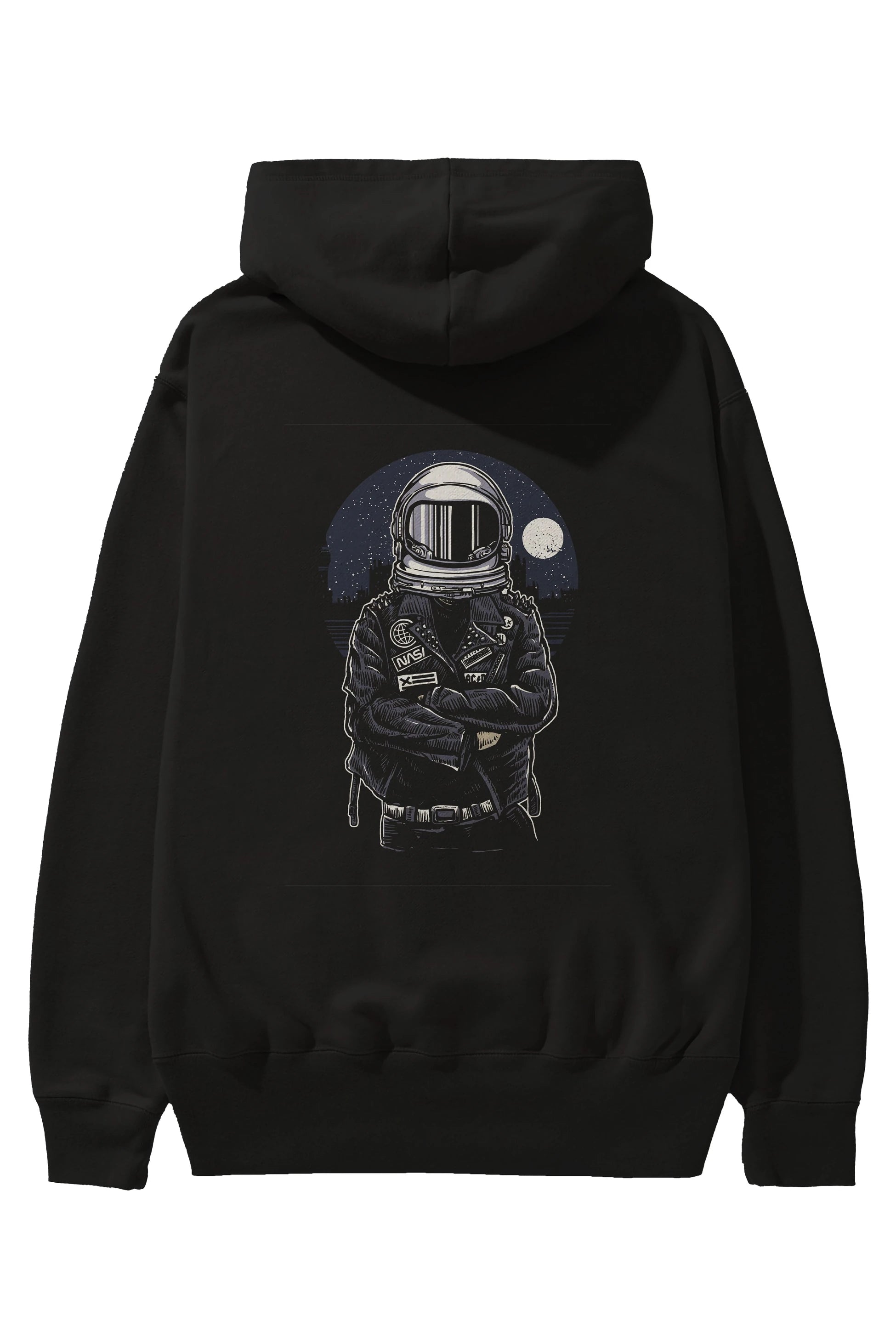 Astronaut Rebel Arka Baskılı Hoodie Oversize Kapüşonlu Sweatshirt Erkek Kadın Unisex
