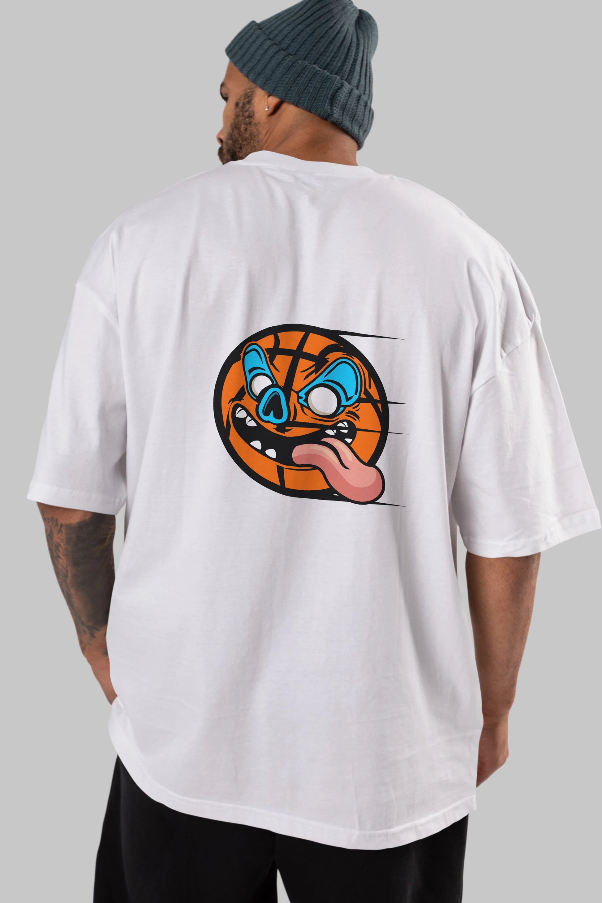 Basketball Arka Baskılı Oversize t-shirt Erkek Kadın Unisex %100 Pamuk tişort