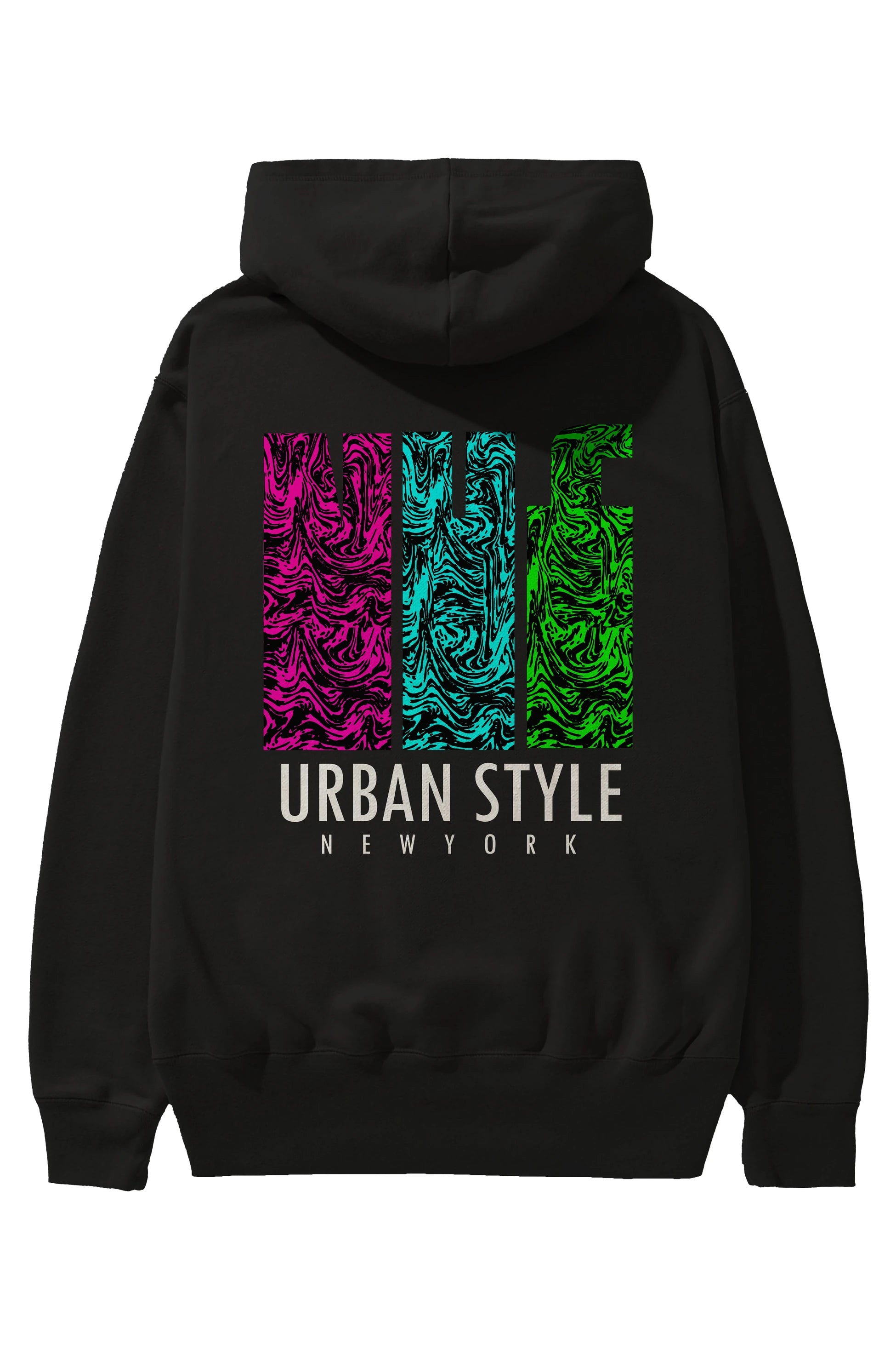 Urban Style Newyork Arka Baskılı Hoodie Oversize Kapüşonlu Sweatshirt Erkek Kadın Unisex