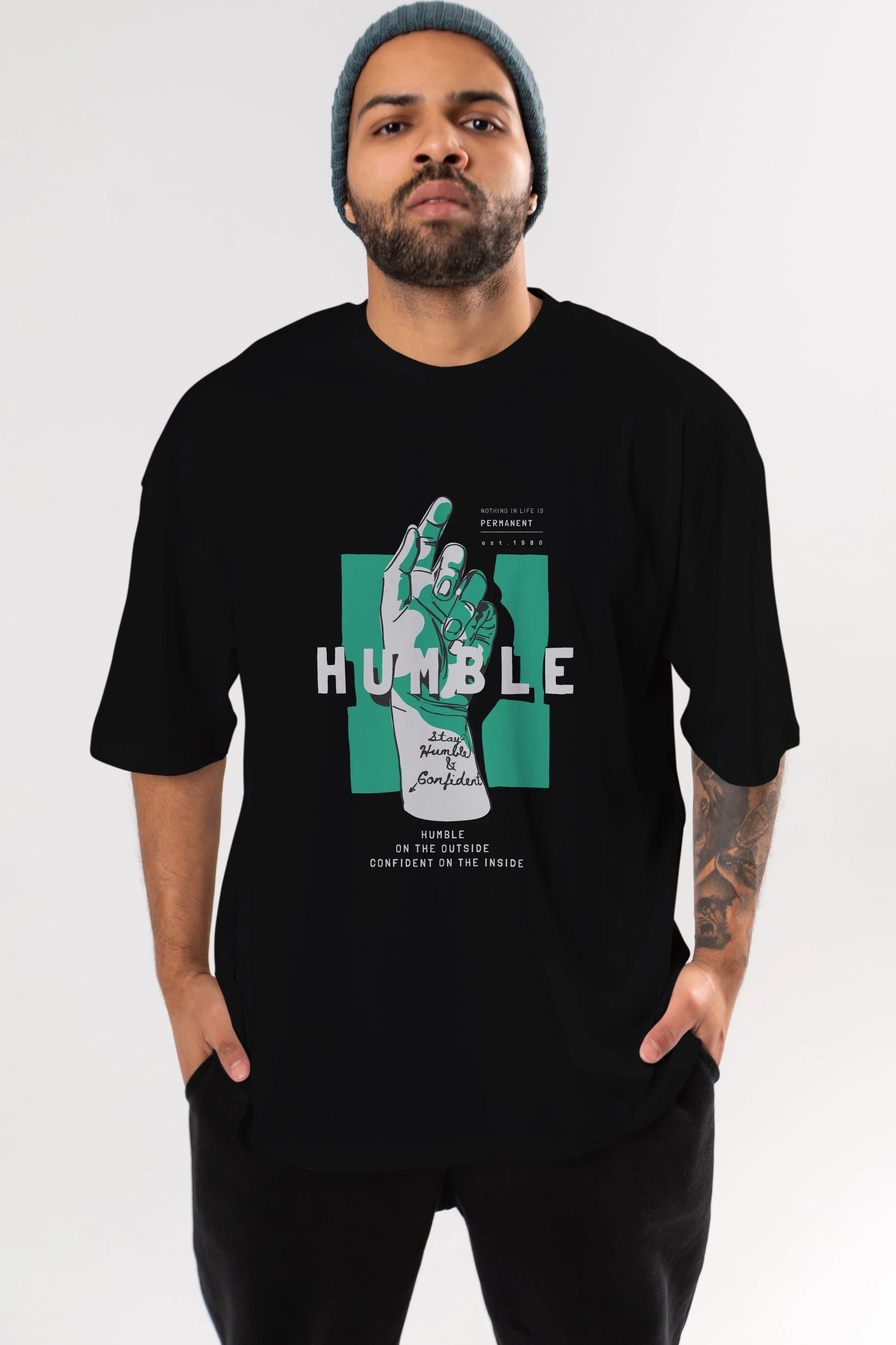 Humble Ön Baskılı Oversize t-shirt Erkek Kadın Unisex
