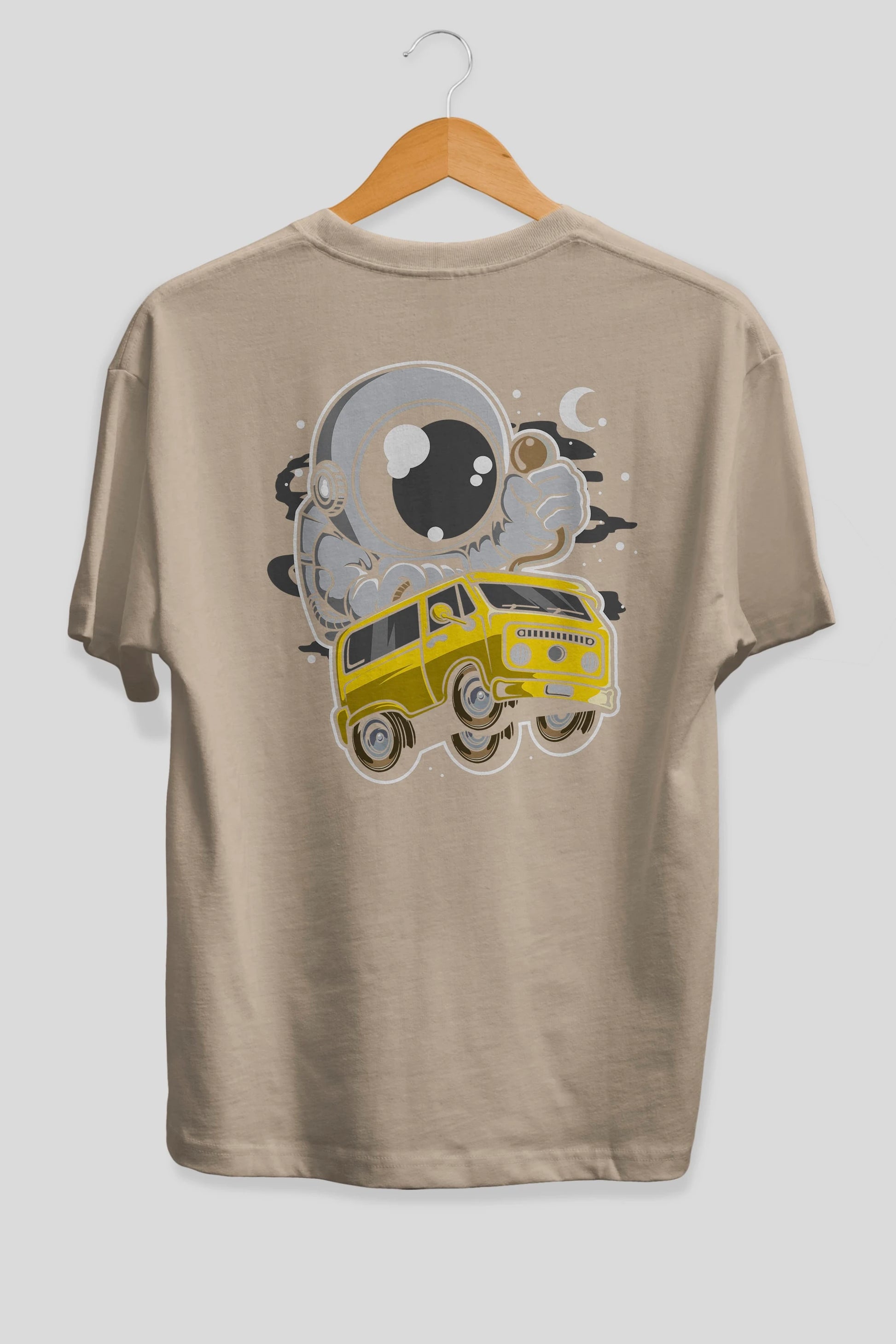 Astronaut Car Racer Arka Baskılı Oversize t-shirt Erkek Kadın Unisex