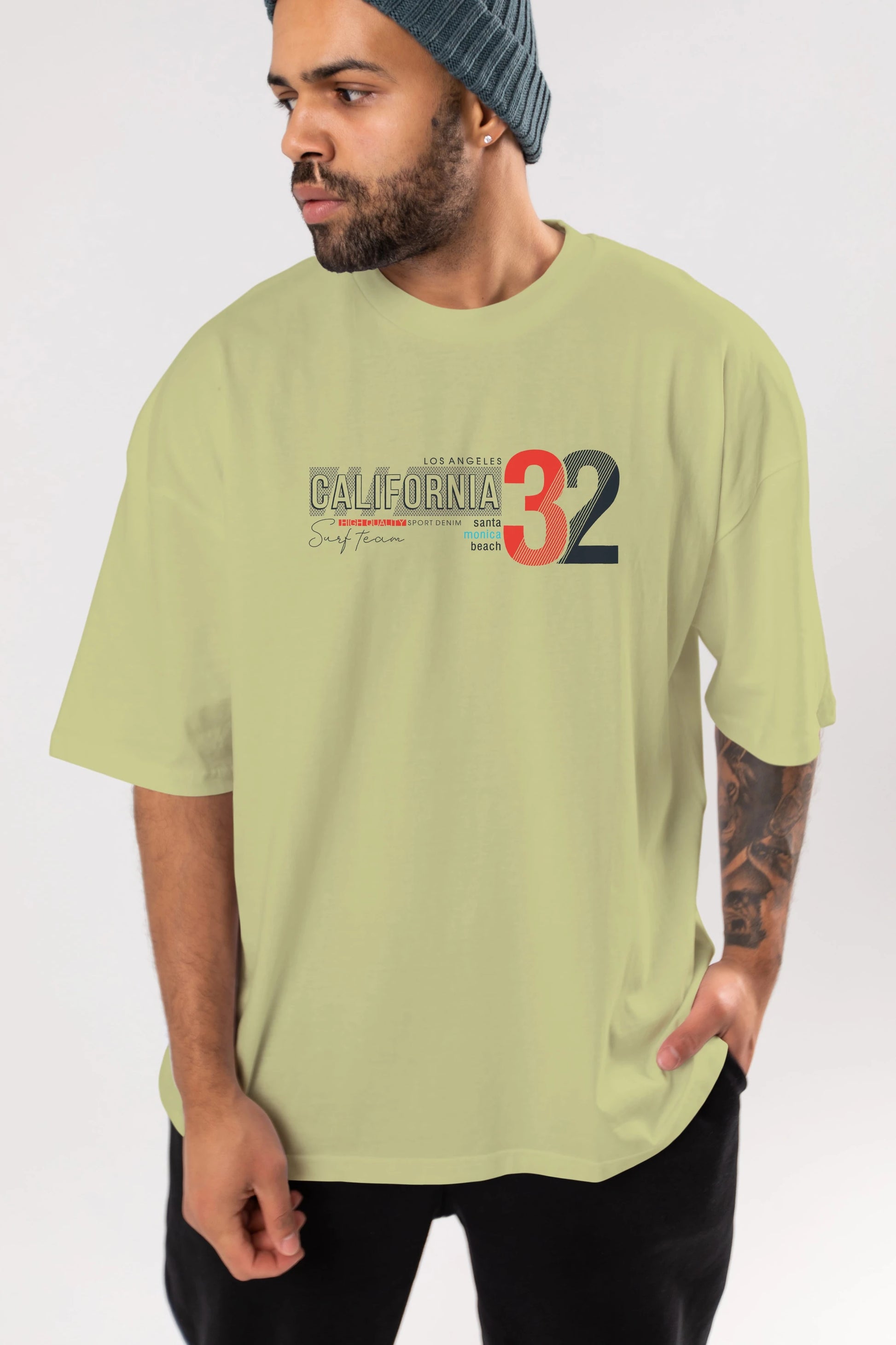 California 32 Ön Baskılı Oversize t-shirt Erkek Kadın Unisex