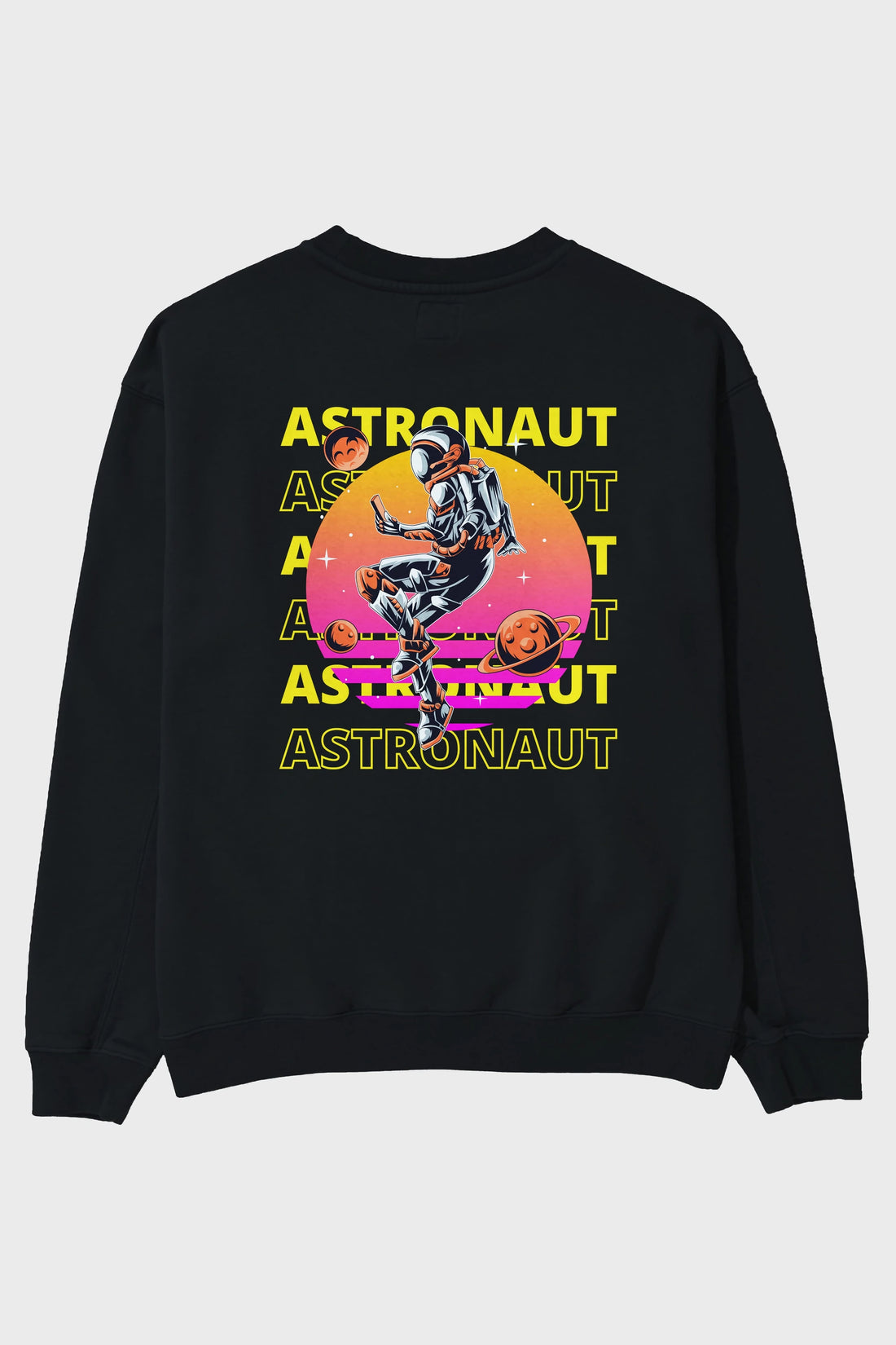 Astronaut Streetwear 2 Arka Baskılı Oversize Sweatshirt Erkek Kadın Unisex