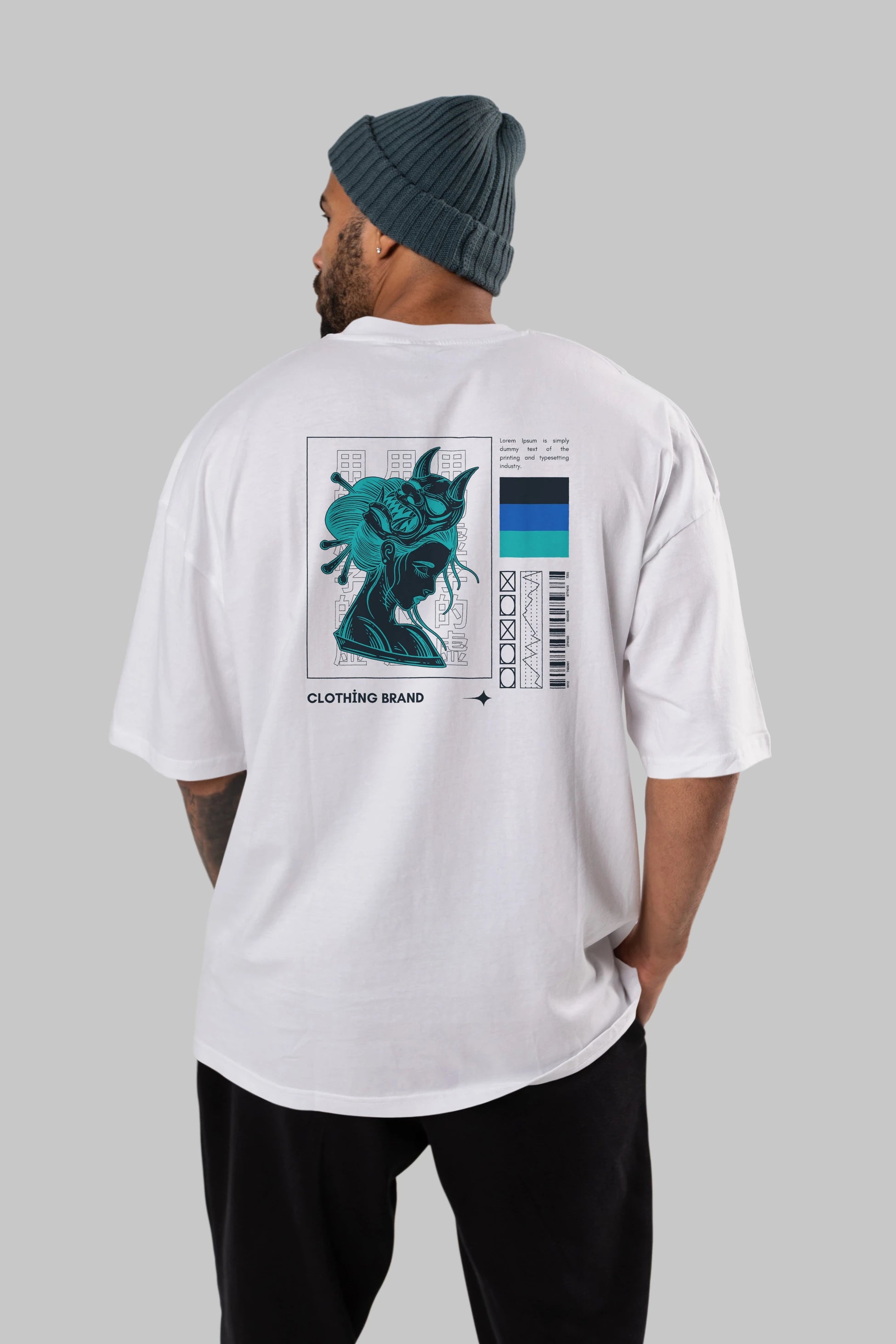 Hipster Japanese Style 2 Arka Baskılı Oversize t-shirt Erkek Kadın Unisex