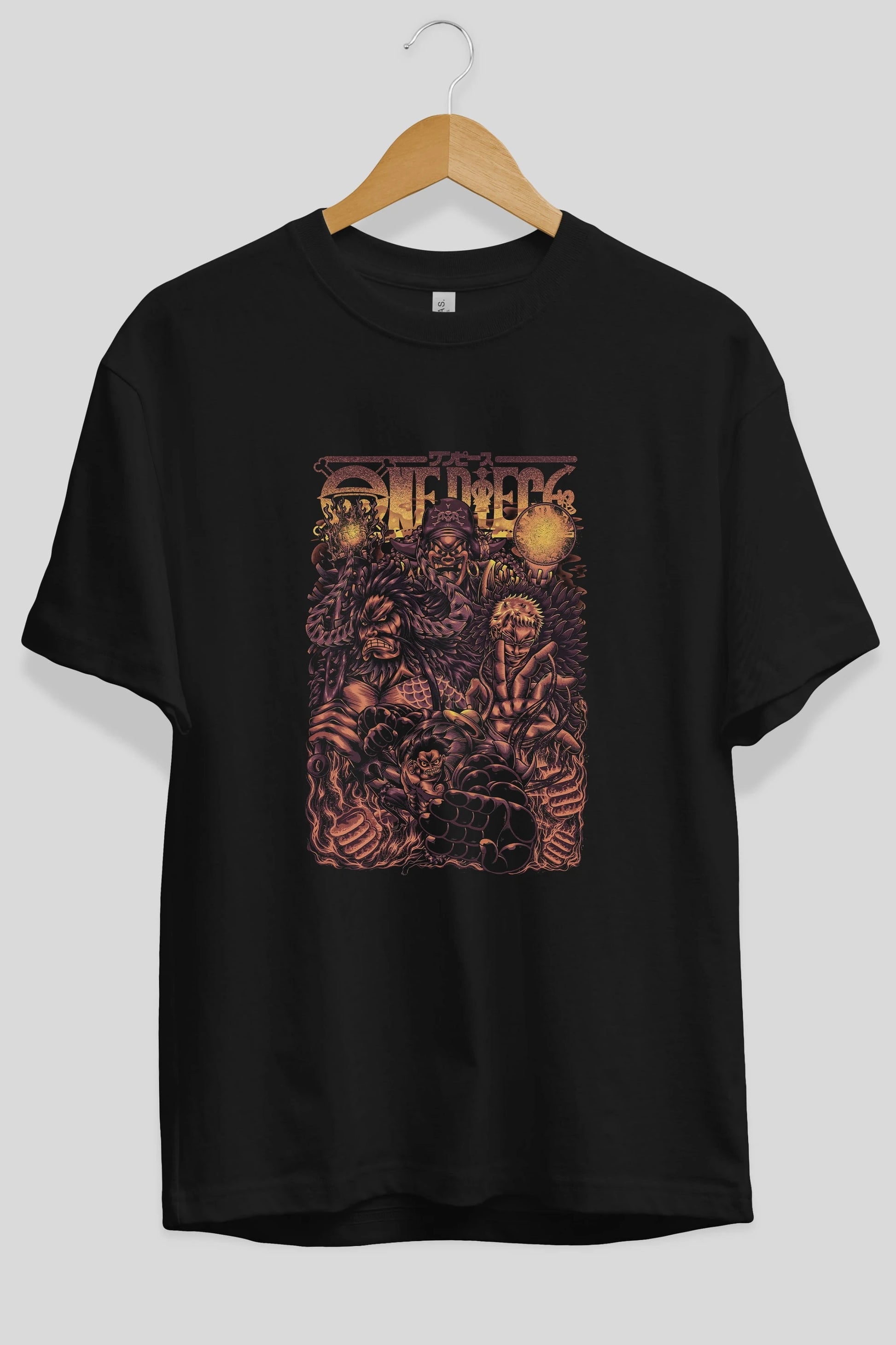 ONE PIECE Anime Ön Baskılı Oversize t-shirt %100 pamuk Erkek Kadın Unisex