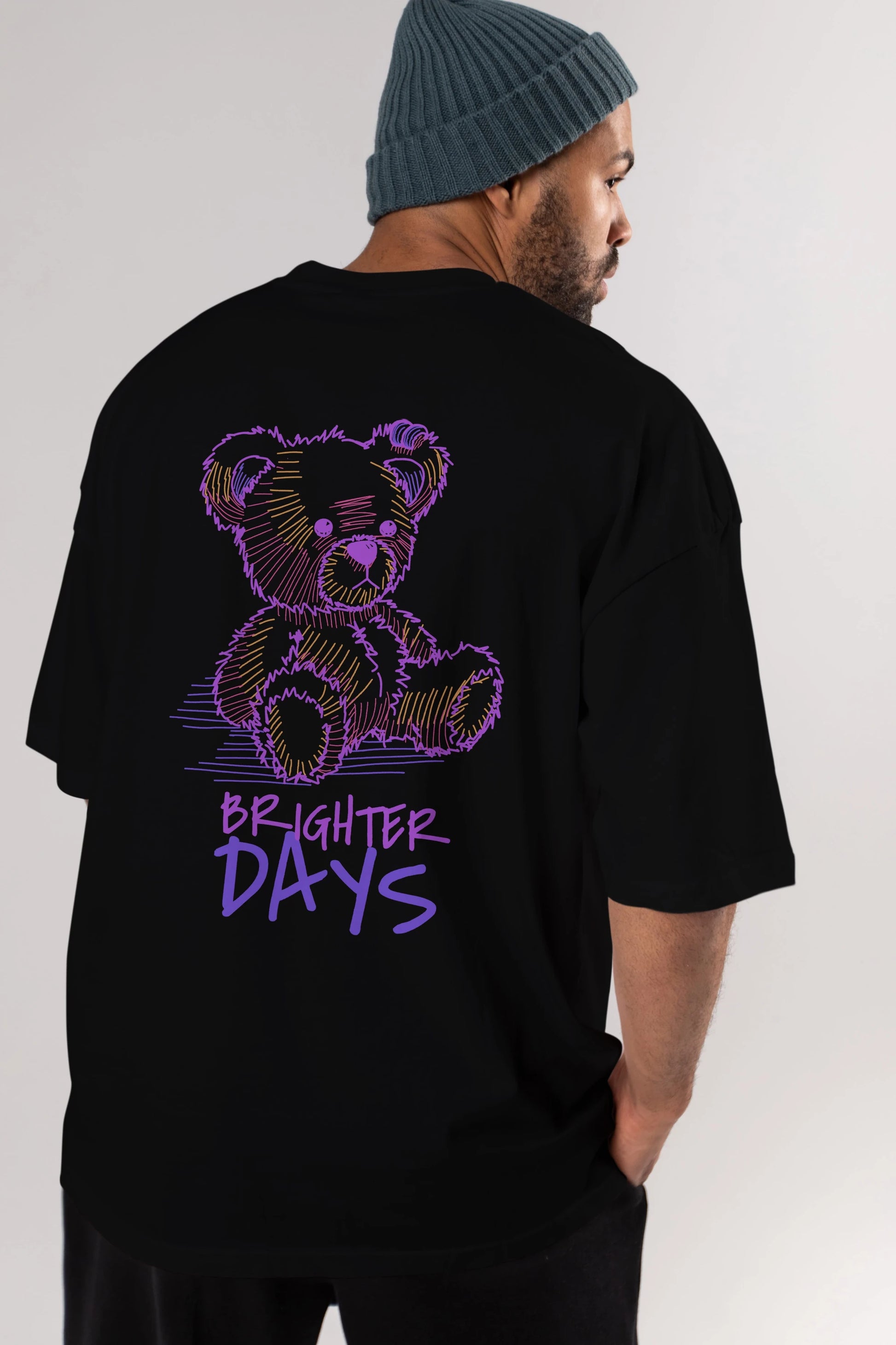 Brighter Days Arka Baskılı Oversize t-shirt Erkek Kadın Unisex