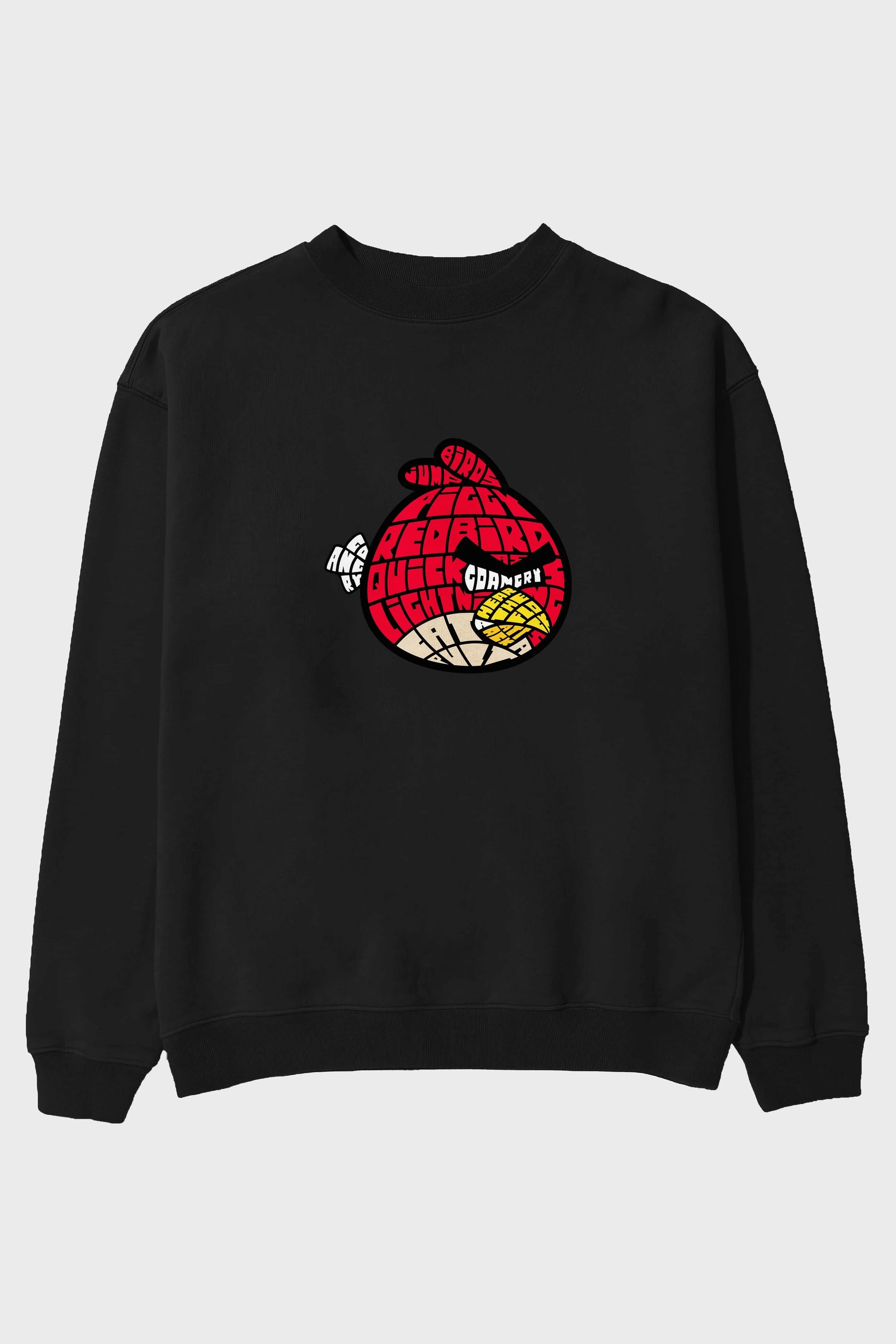 Bird With Anger Ön Baskılı Oversize Sweatshirt Erkek Kadın Unisex