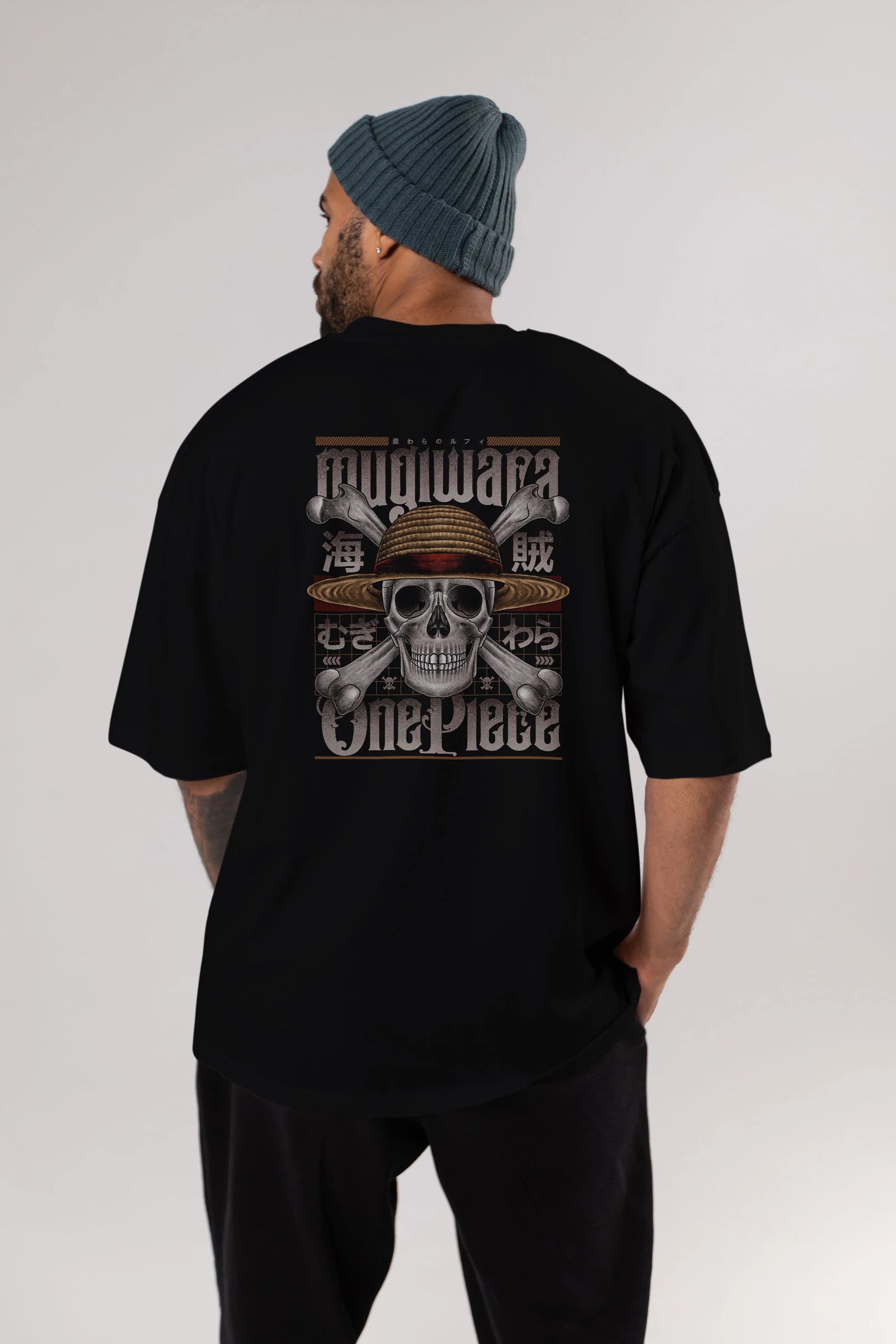 ONE PIECE (2) Anime Arka Baskılı Oversize t-shirt Erkek Kadın Unisex