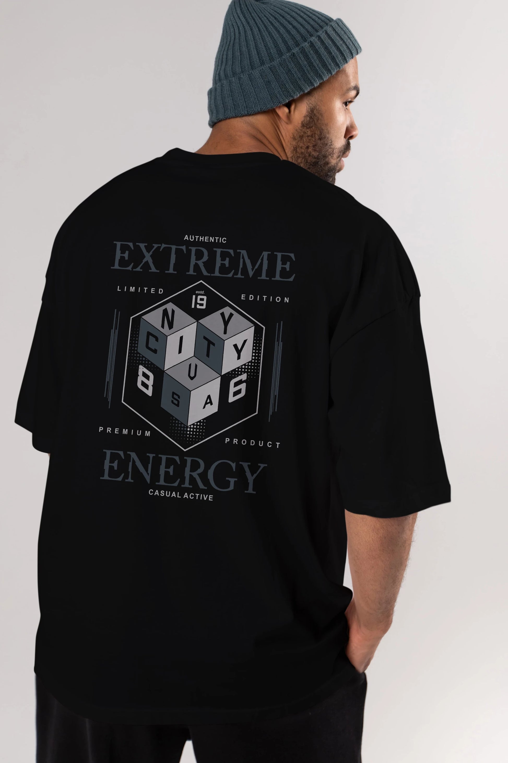 Extreme Energy Arka Baskılı Oversize t-shirt Erkek Kadın Unisex