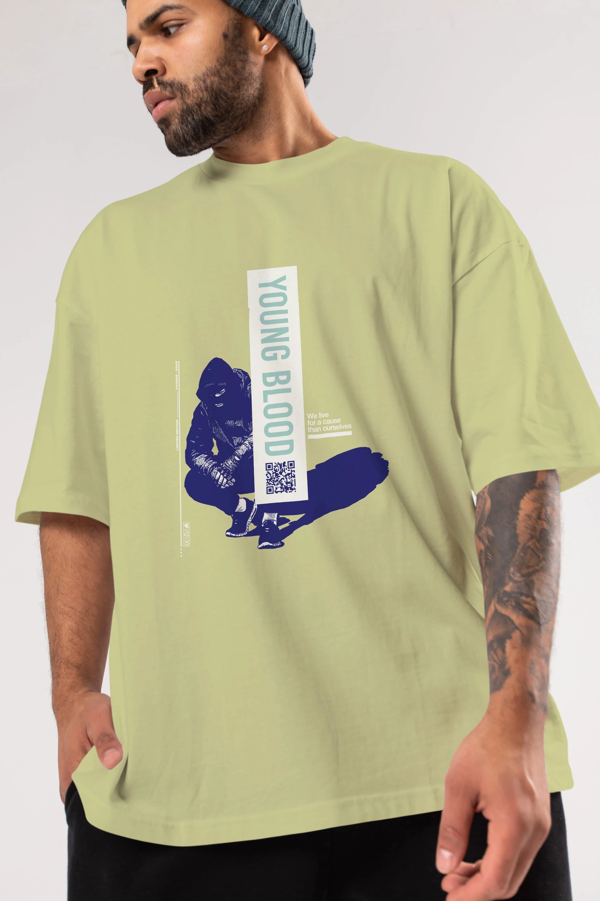 Young Blood Ön Baskılı Oversize t-shirt Erkek Kadın Unisex