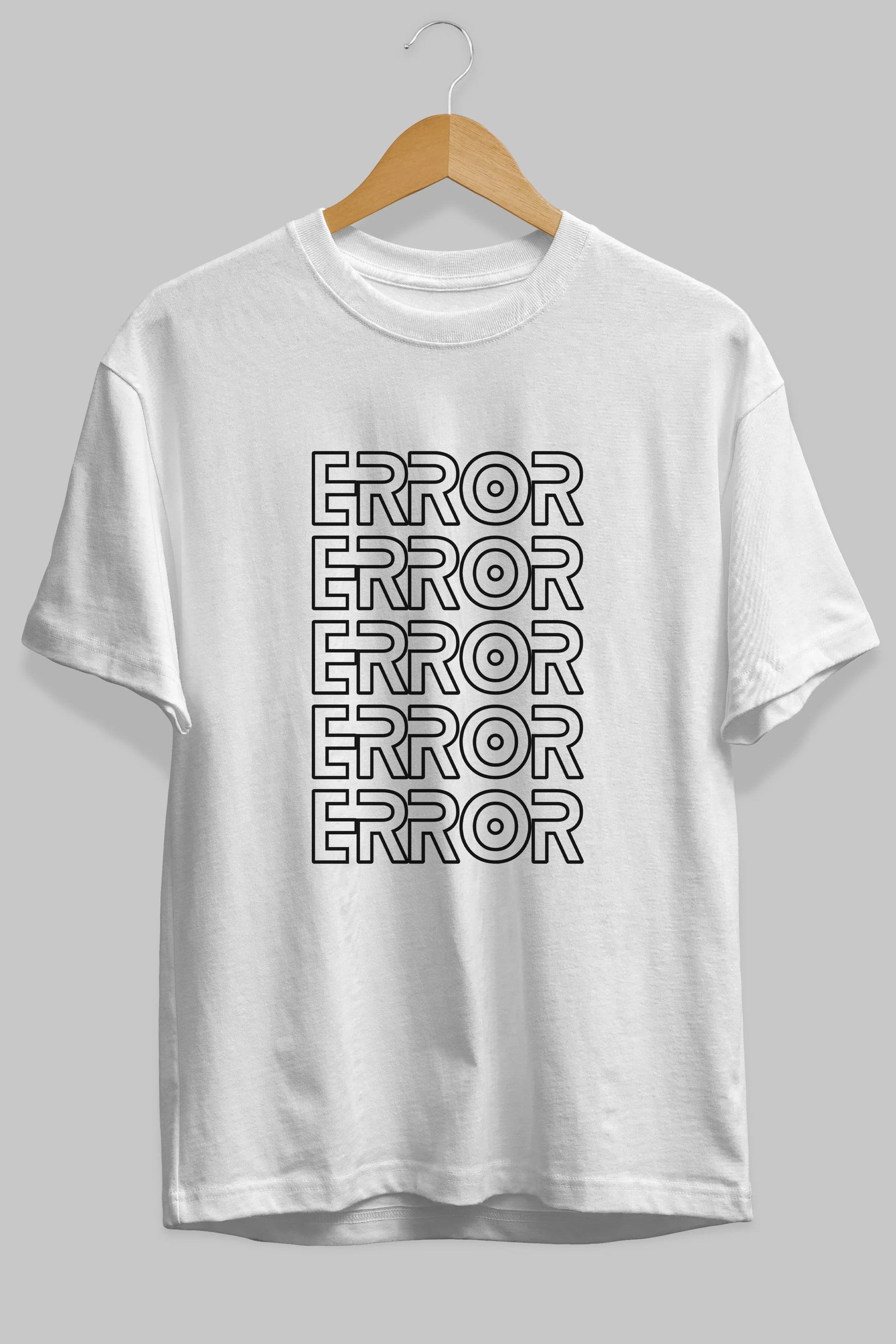 Error Yazılı Ön Baskılı Oversize t-shirt Erkek Kadın Unisex