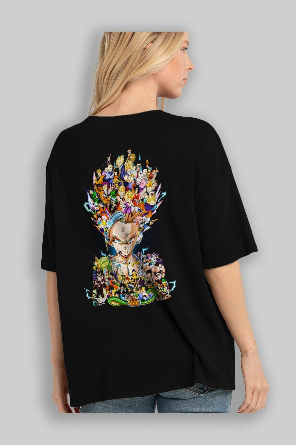 DRAGON BALL ART (2) Anime Arka Baskılı Oversize t-shirt Erkek Kadın Unisex