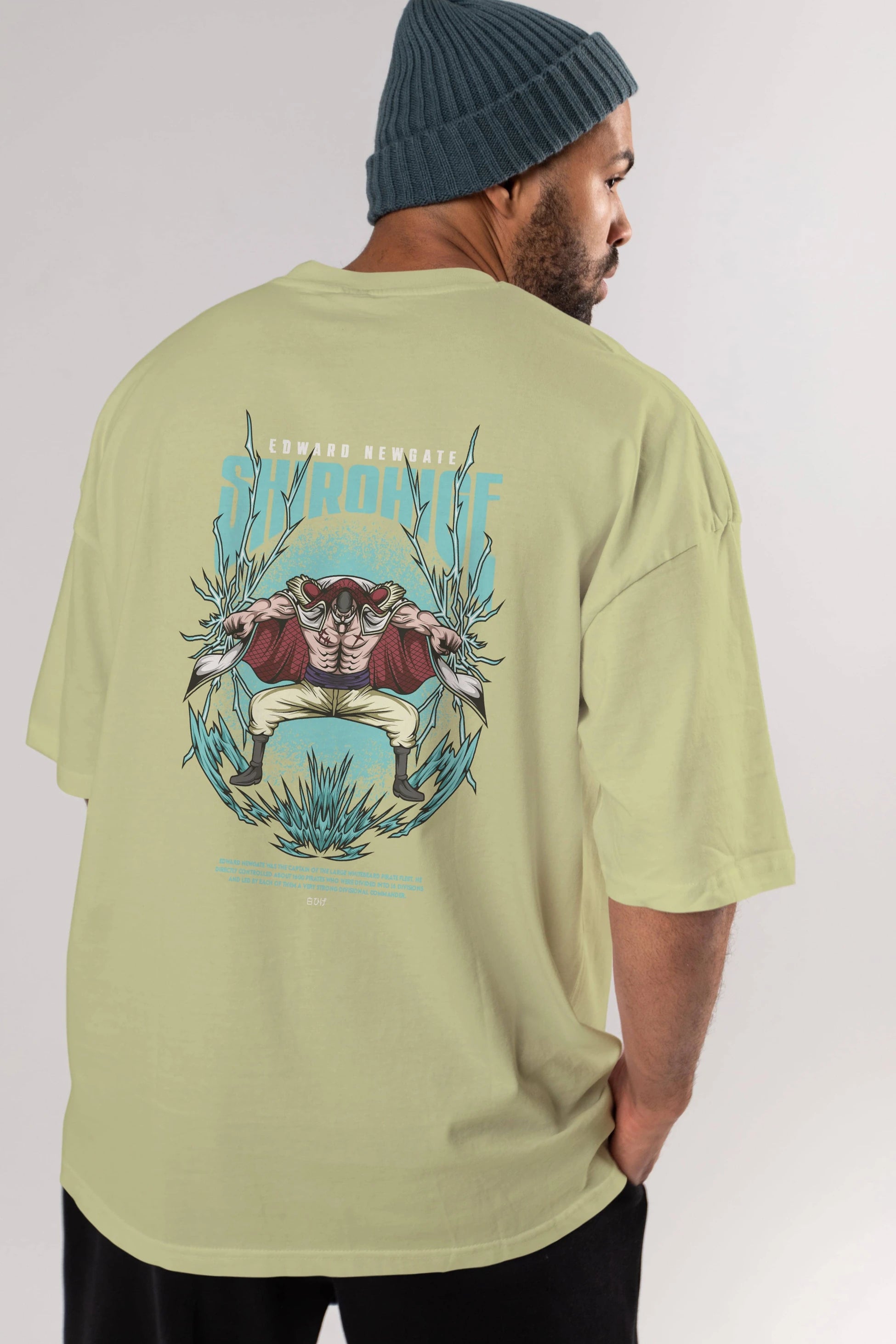 Shirohige Anime Arka Baskılı Oversize t-shirt Erkek Kadın Unisex