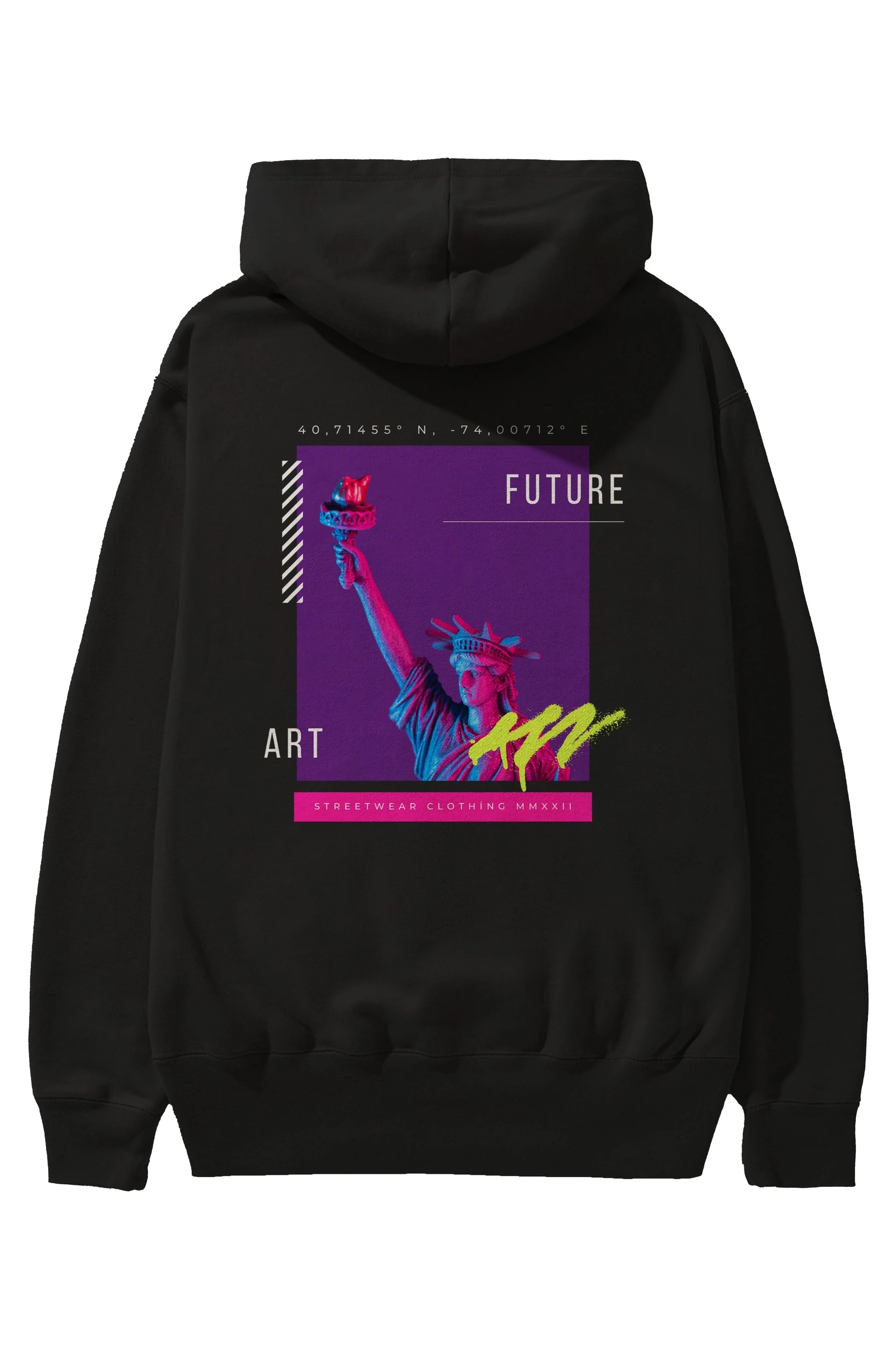 Future Art Arka Baskılı Oversize Hoodie Kapüşonlu Sweatshirt Erkek Kadın Unisex