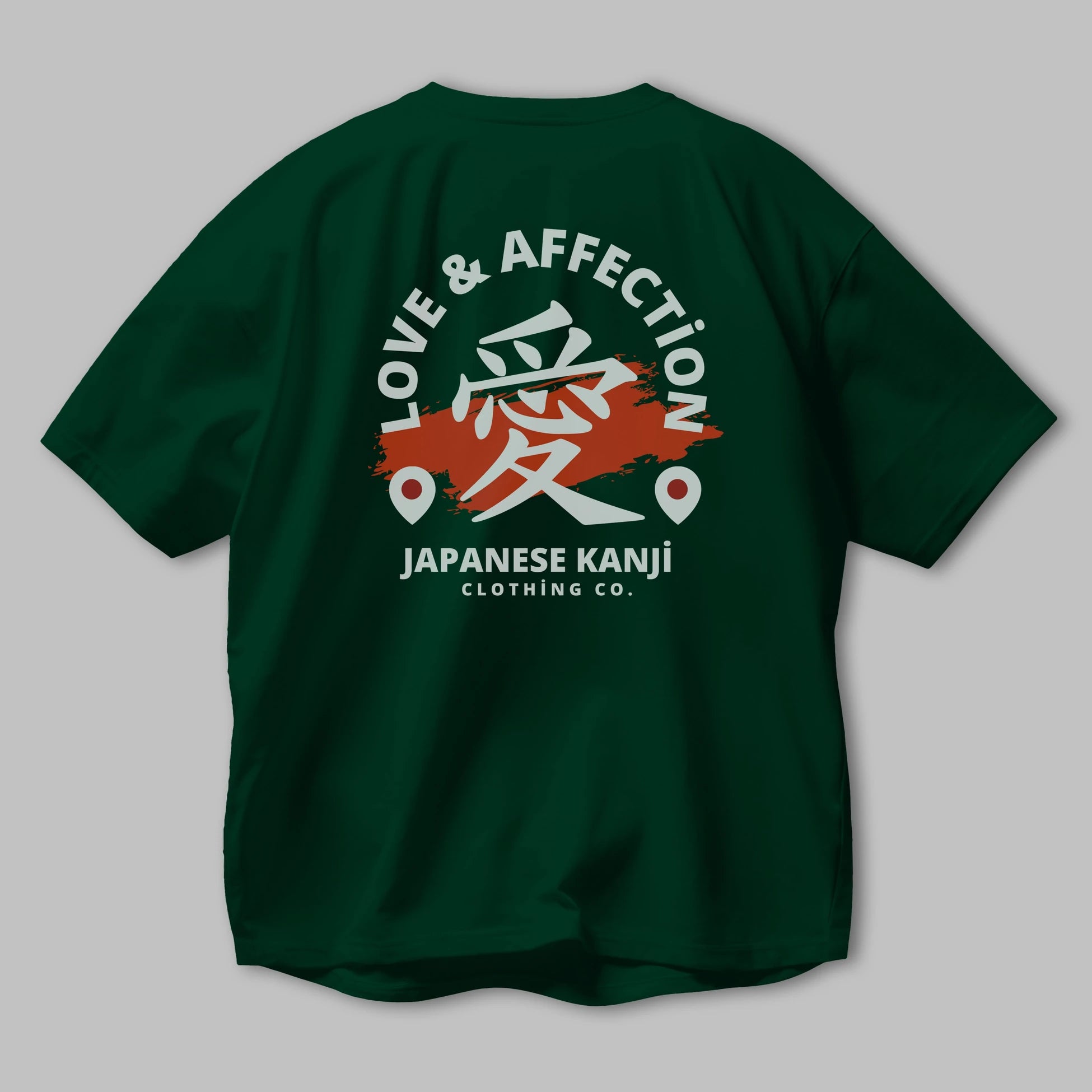 Love Affection Japanese Yazılı Arka Baskılı Oversize t-shirt Erkek Kadın Unisex