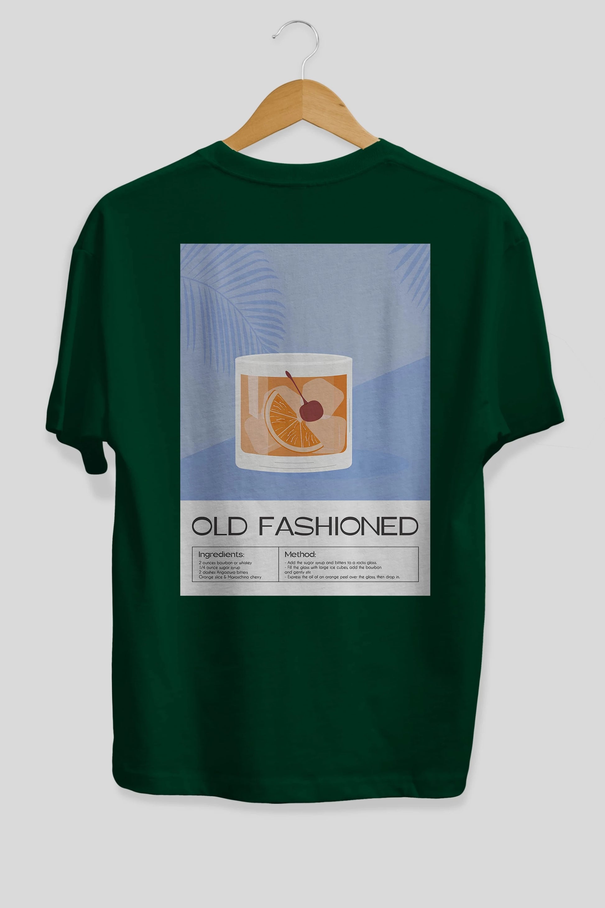 Old Fashioned 3 Arka Baskılı Oversize t-shirt Erkek Kadın Unisex %100 Pamuk Bisiklet Yaka tişort