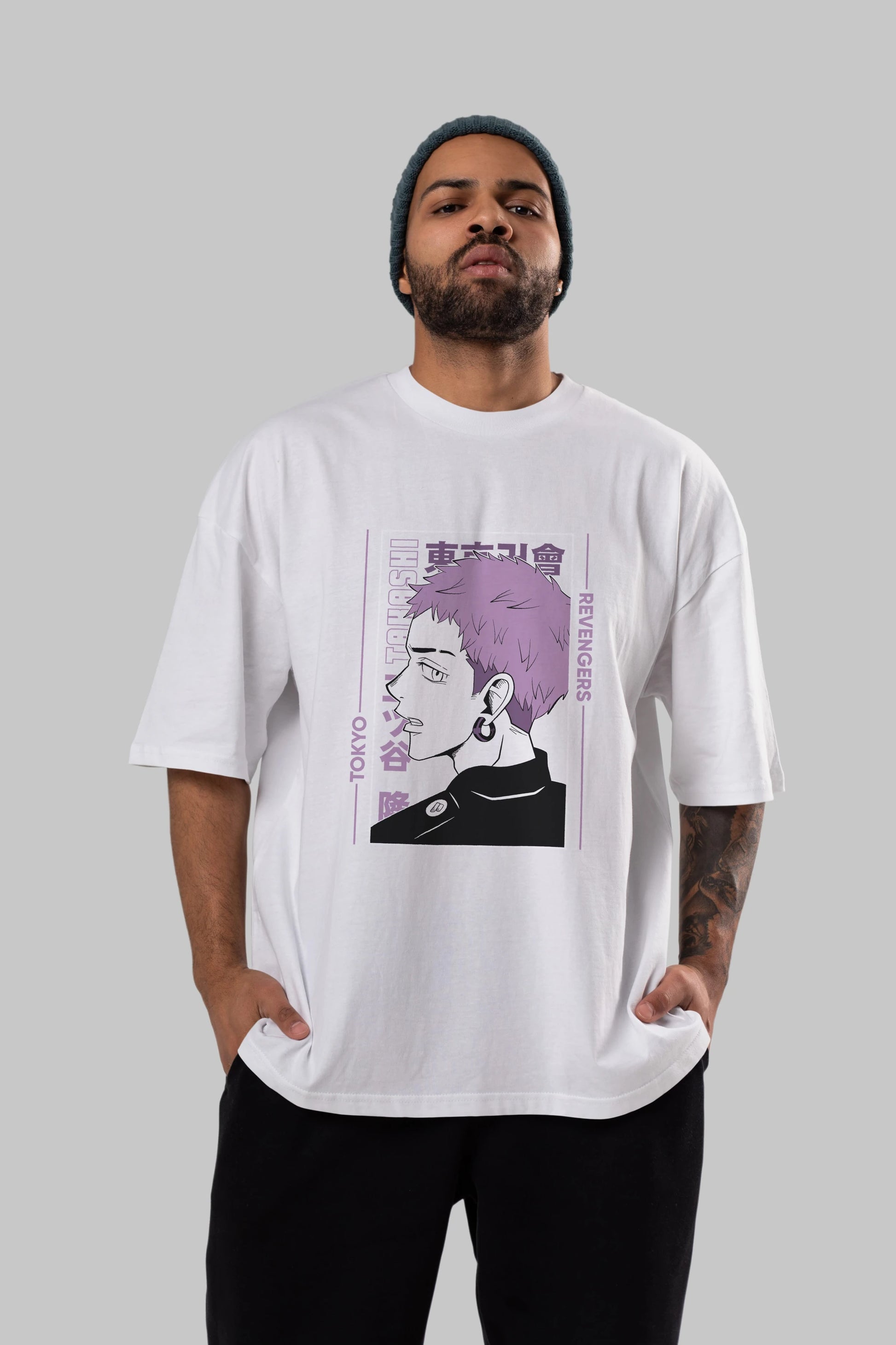 Takashi Mitsuya Anime Ön Baskılı Oversize t-shirt %100 pamuk Erkek Kadın Unisex