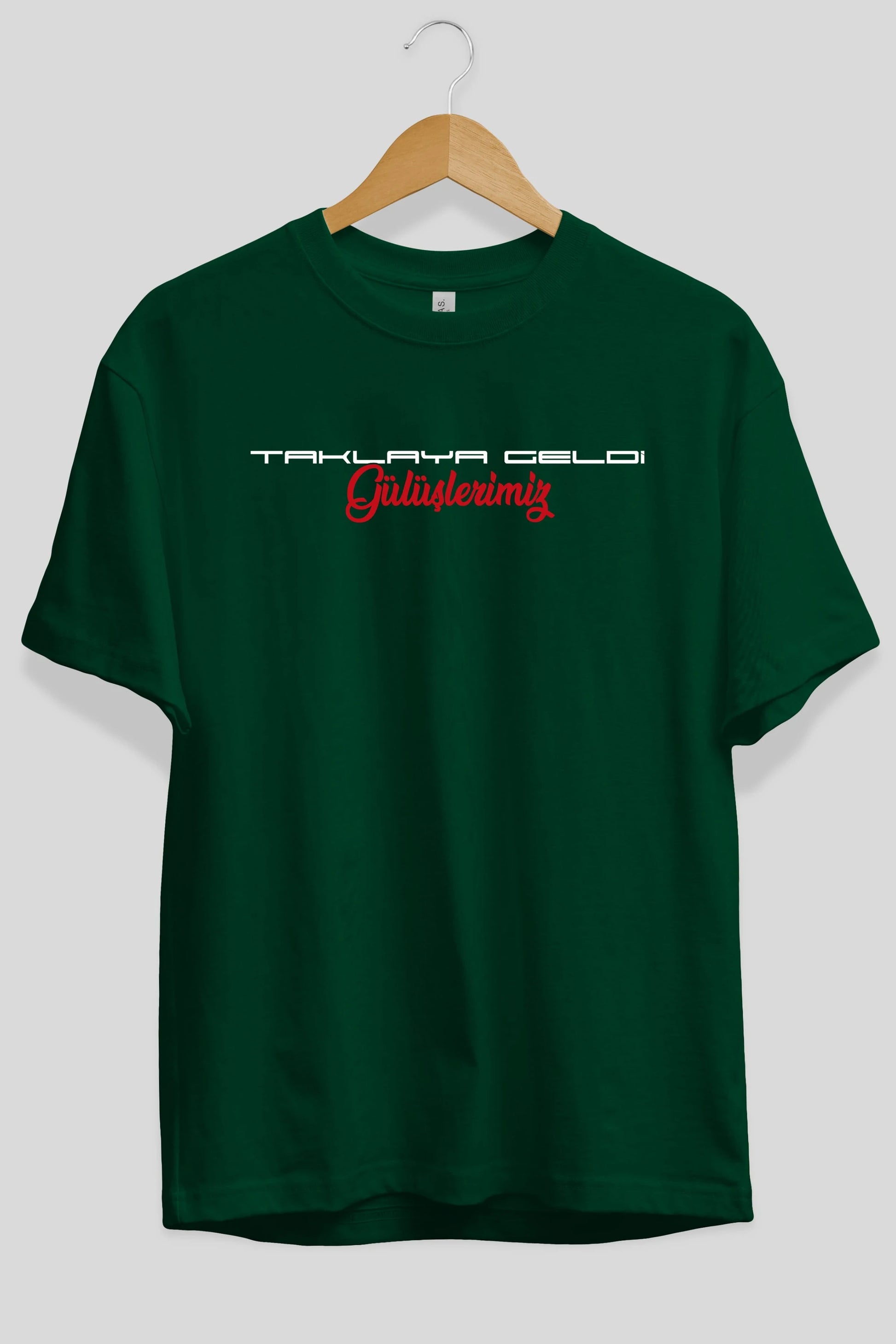 Taklaya Geldi Gülüşlerimiz Ön Baskılı Oversize t-shirt %100 pamuk Erkek Kadın Unisex