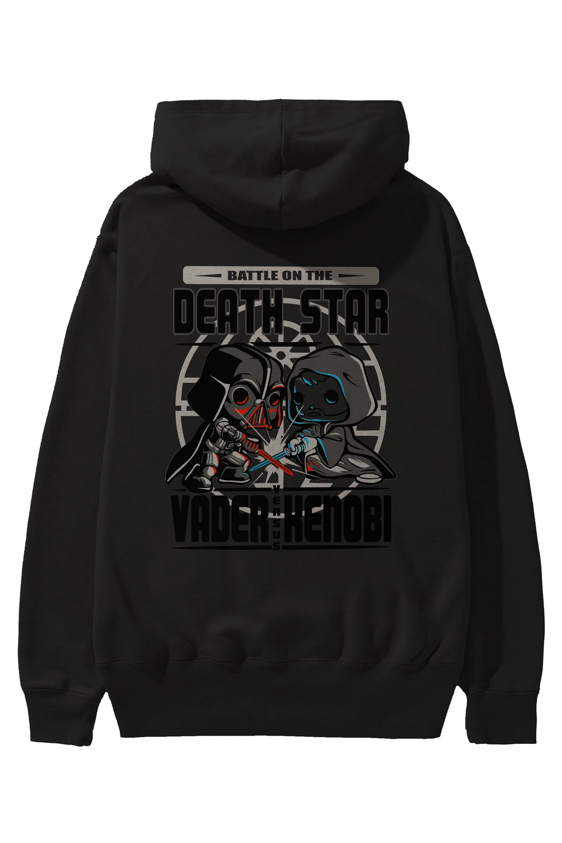 Vader Kenobi Arka Baskılı Hoodie Oversize Kapüşonlu Sweatshirt Erkek Kadın Unisex