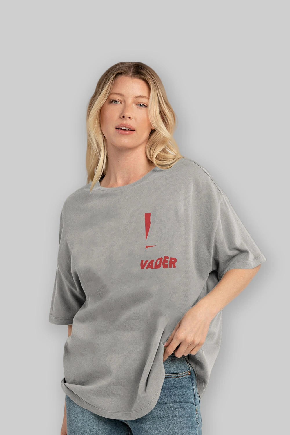 Darth Vader Ön Sol Baskılı Oversize t-shirt Erkek Kadın Unisex %100 Pamuk Bisiklet Yaka tişort