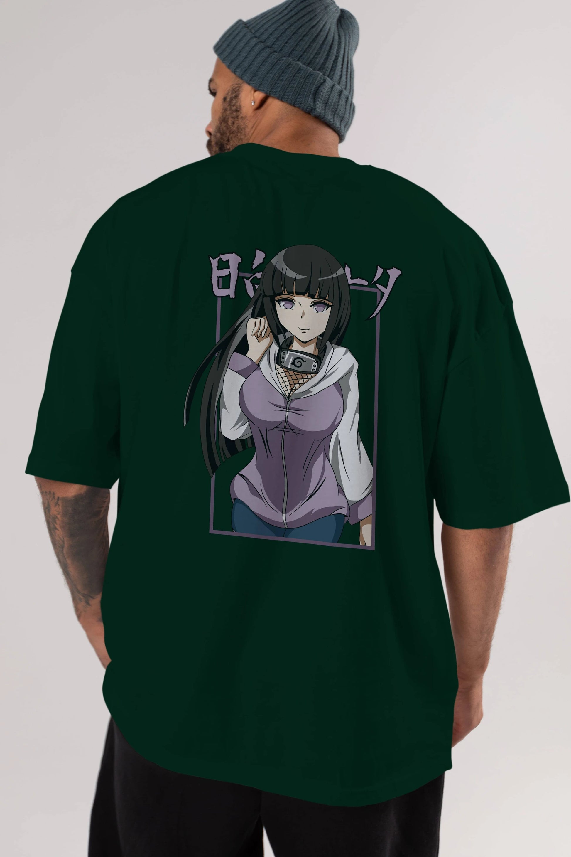 Hinata NARUTO Anime Arka Baskılı Oversize t-shirt Erkek Kadın Unisex