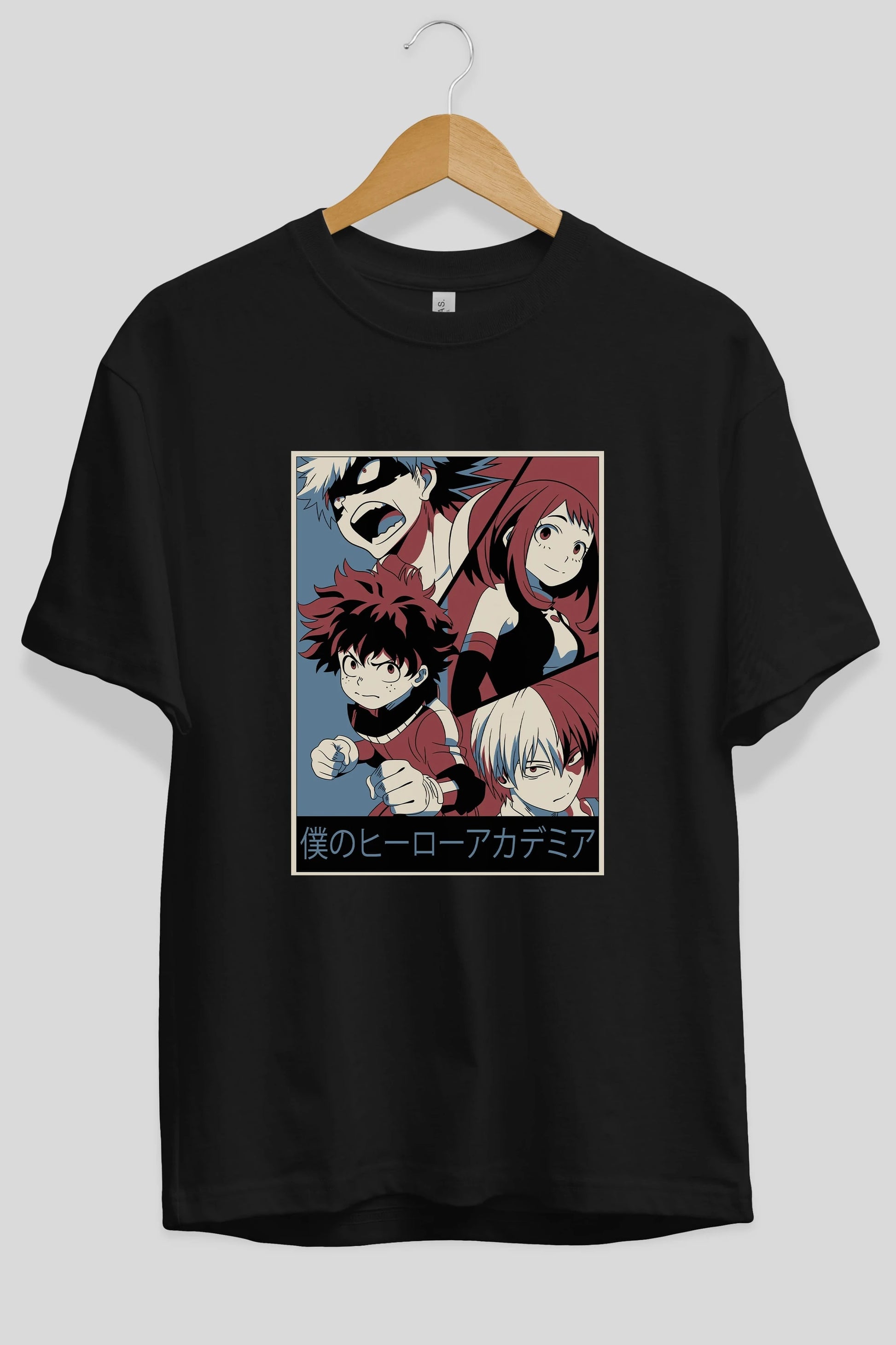 BokuNoHero Anime Ön Baskılı Oversize t-shirt %100 pamuk Erkek Kadın Unisex