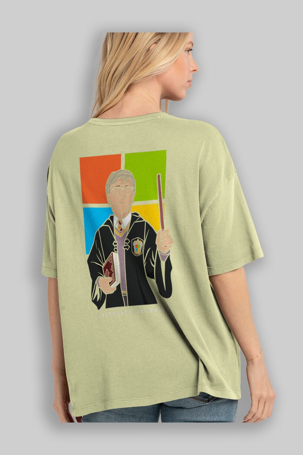 Harry Potter Gates Arka Baskılı Oversize t-shirt Erkek Kadın Unisex %100 Pamuk tişort