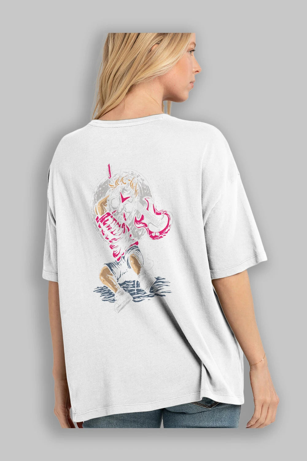 Break The Noise Arka Baskılı Oversize t-shirt Erkek Kadın Unisex %100 Pamuk