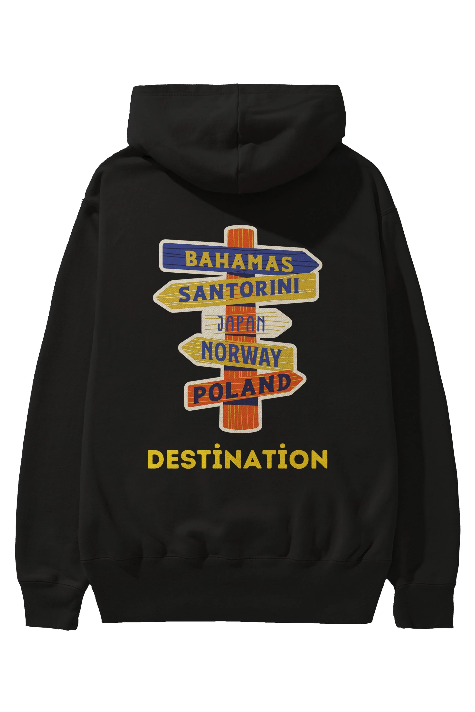 Destination Yazılı Arka Baskılı Oversize Hoodie Kapüşonlu Sweatshirt Erkek Kadın Unisex