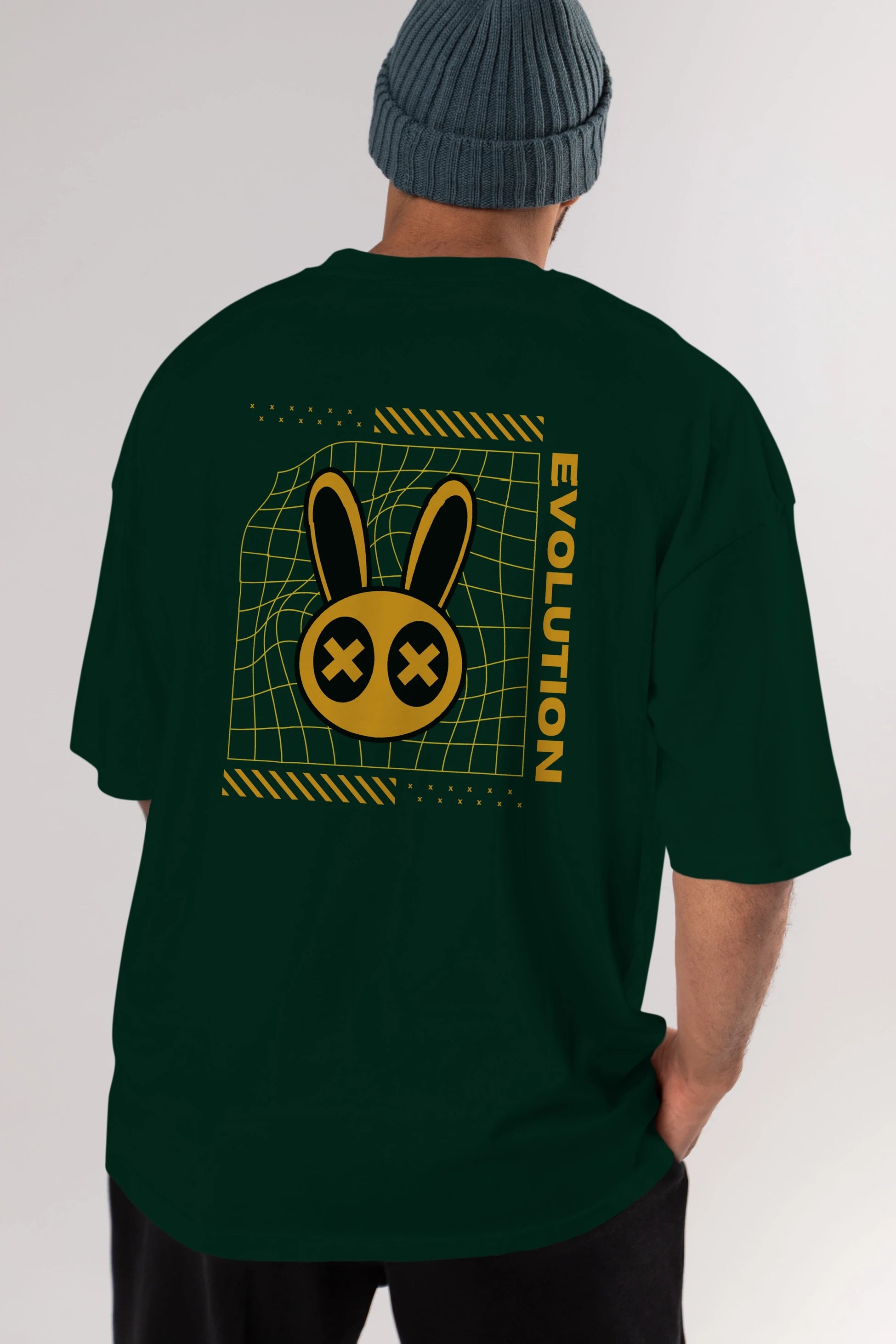 Evolution Yazılı Arka Baskılı Oversize t-shirt Erkek Kadın Unisex