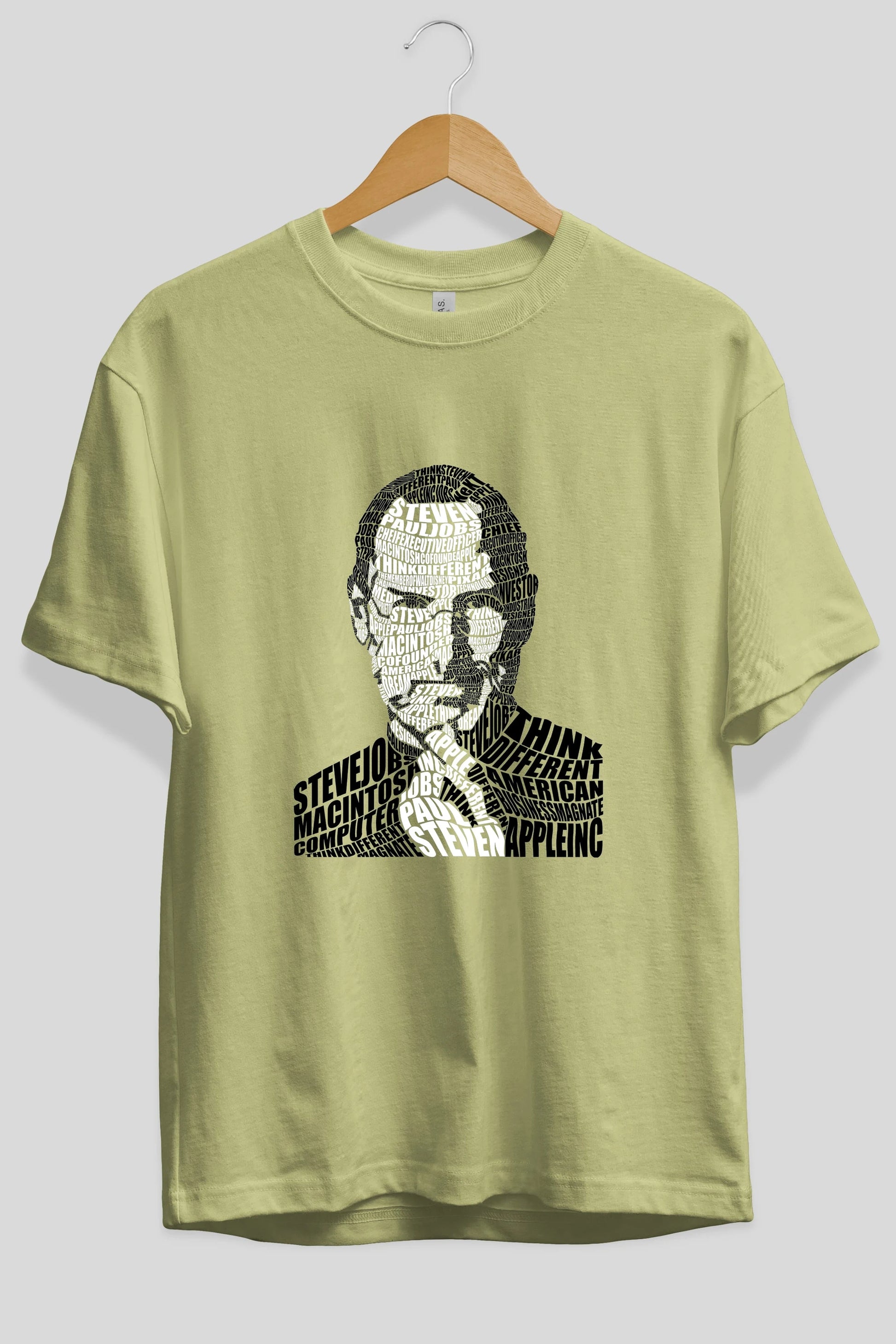 Steve Jobs Calligram Ön Baskılı Oversize t-shirt %100 pamuk Erkek Kadın Unisex