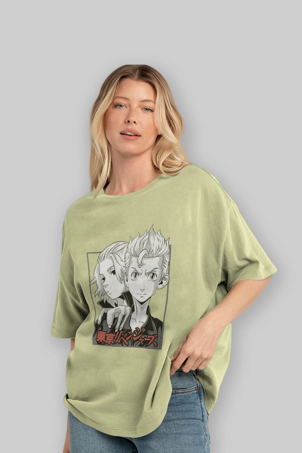 TOKYO REVENGERS Anime Ön Baskılı Oversize t-shirt %100 pamuk Erkek Kadın Unisex