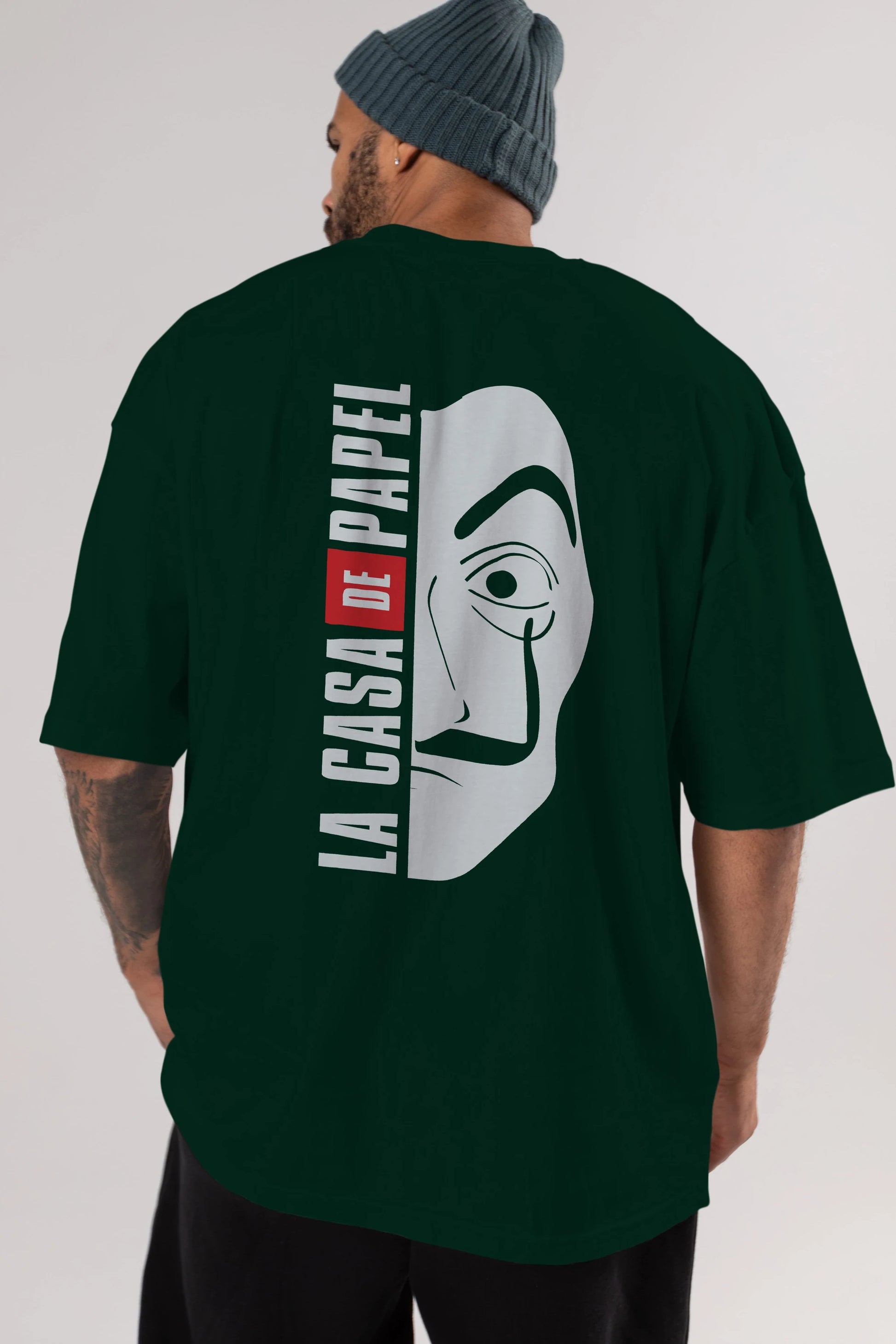 La Casa De Papel (3) Arka Baskılı Oversize t-shirt Erkek Kadın Unisex %100 Pamuk Bisiklet Yaka tişort