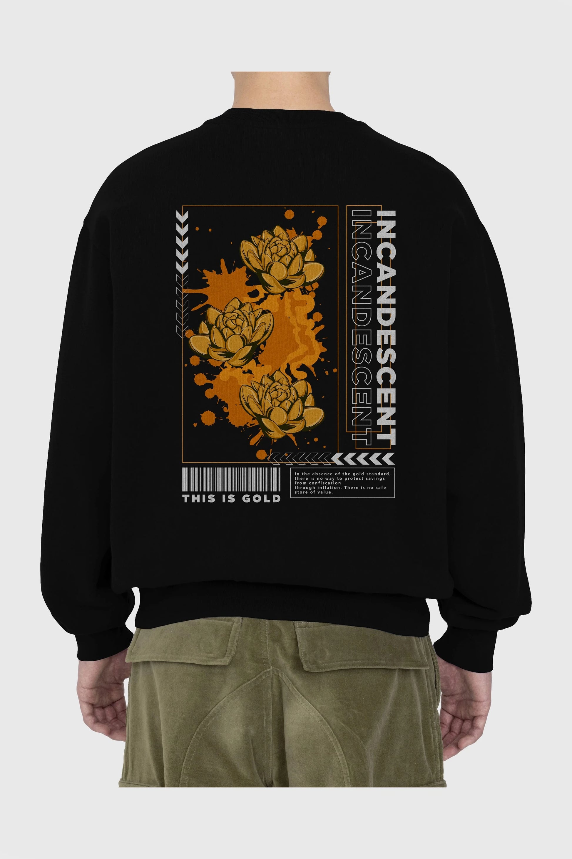 Incandescent Arka Baskılı Oversize Sweatshirt Erkek Kadın Unisex