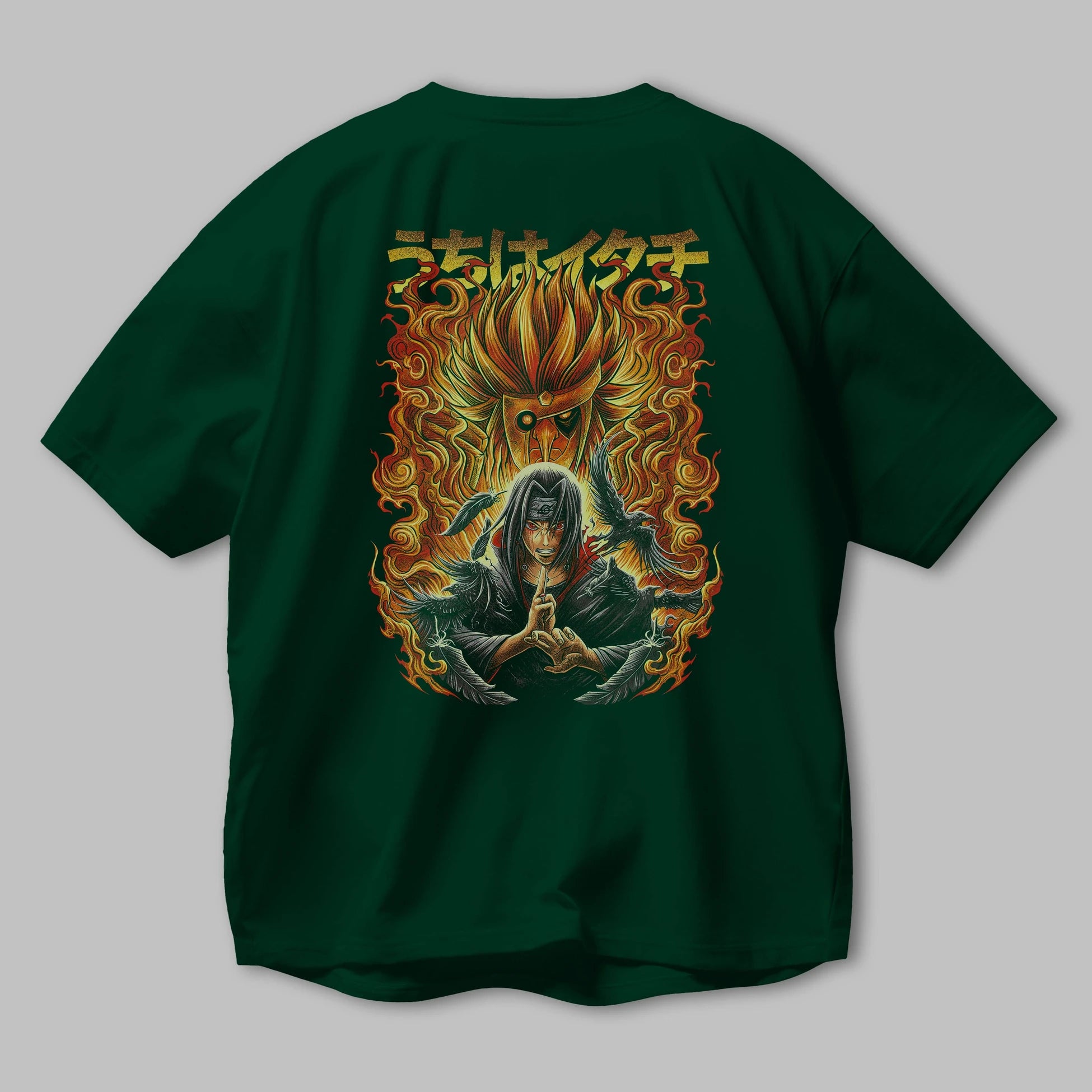 NARUTO ITACHI UCHIHA Anime Arka Baskılı Oversize t-shirt Erkek Kadın Unisex
