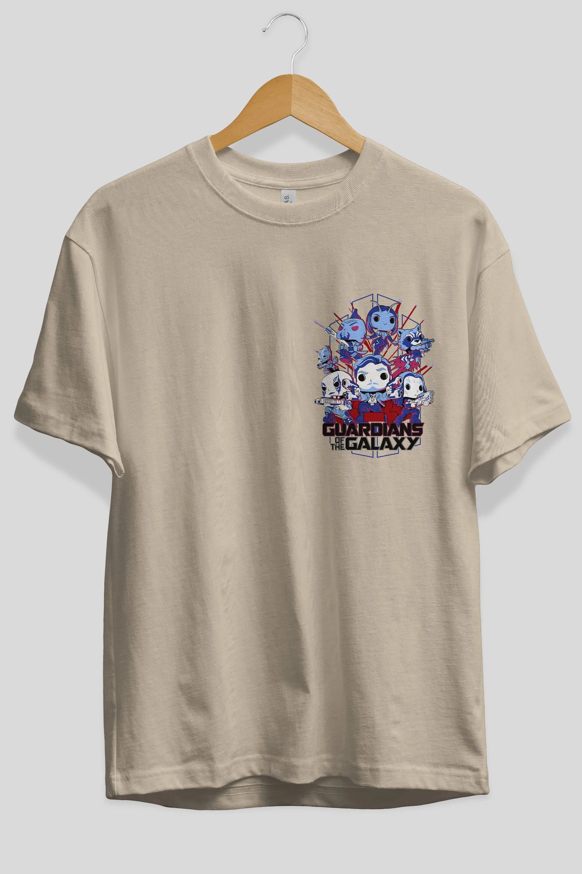 Guardians of the Galaxy Ön Sol Baskılı Oversize t-shirt Erkek Kadın Unisex %100 Pamuk Bisiklet Yaka tişort
