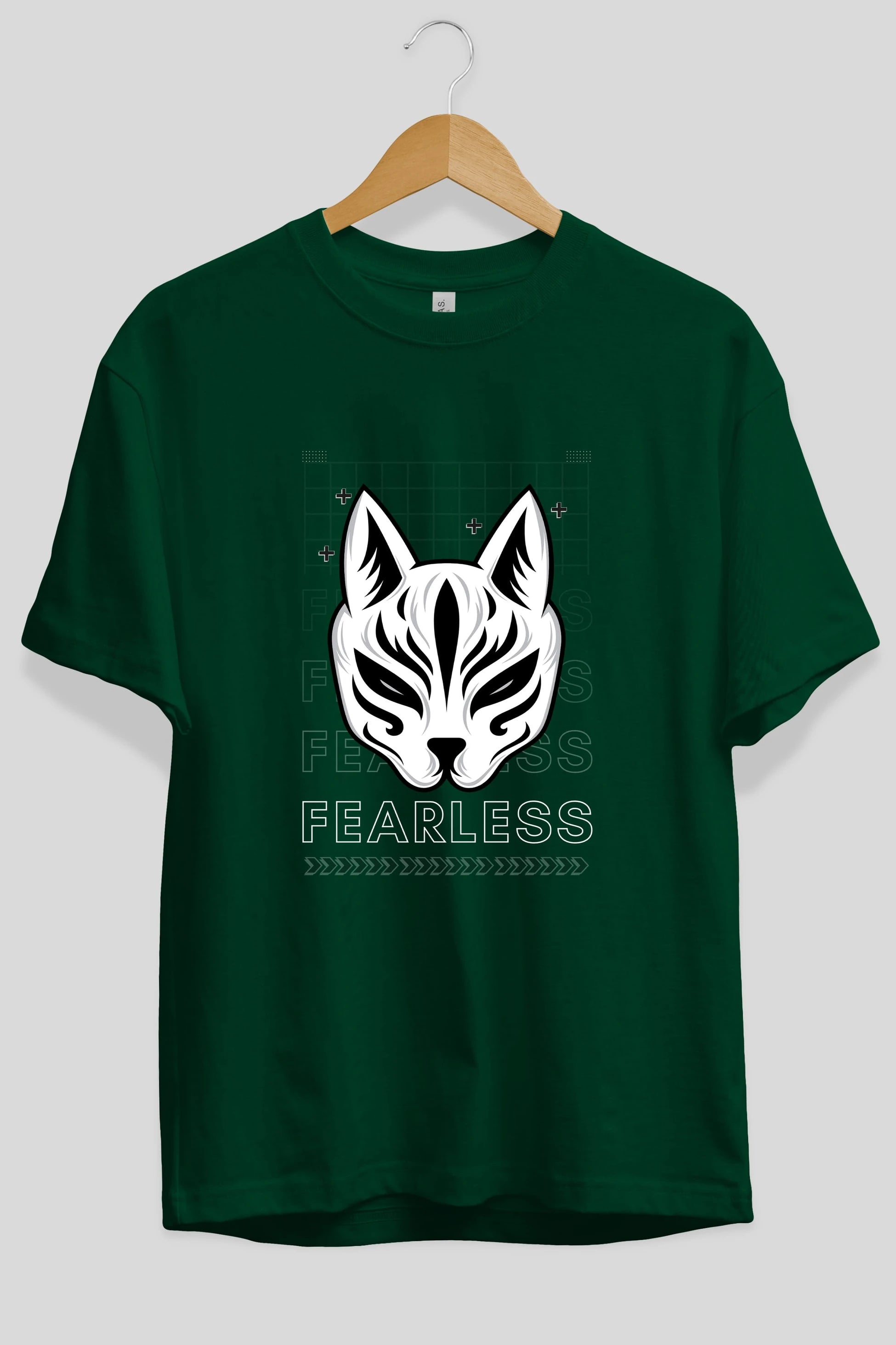 Fearless Yazılı Ön Baskılı Oversize t-shirt Erkek Kadın Unisex