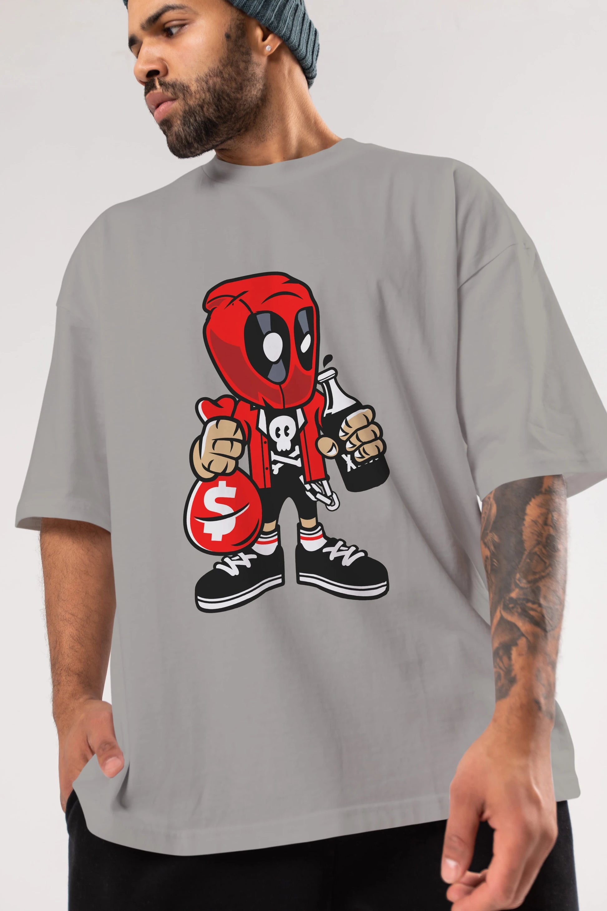 Deadpool (20) Ön Baskılı Oversize t-shirt Erkek Kadın Unisex %100 Pamuk Bisiklet Yaka tişort